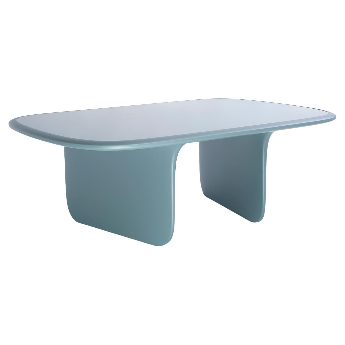 O coffee table, design by Matteo Cibic, product by Scapin Collezioni

In its coffee table version, the O table retains the lightness of a dining table, with thin and tapered legs, but comes in air force blue to blend with an extra-clear glass top.