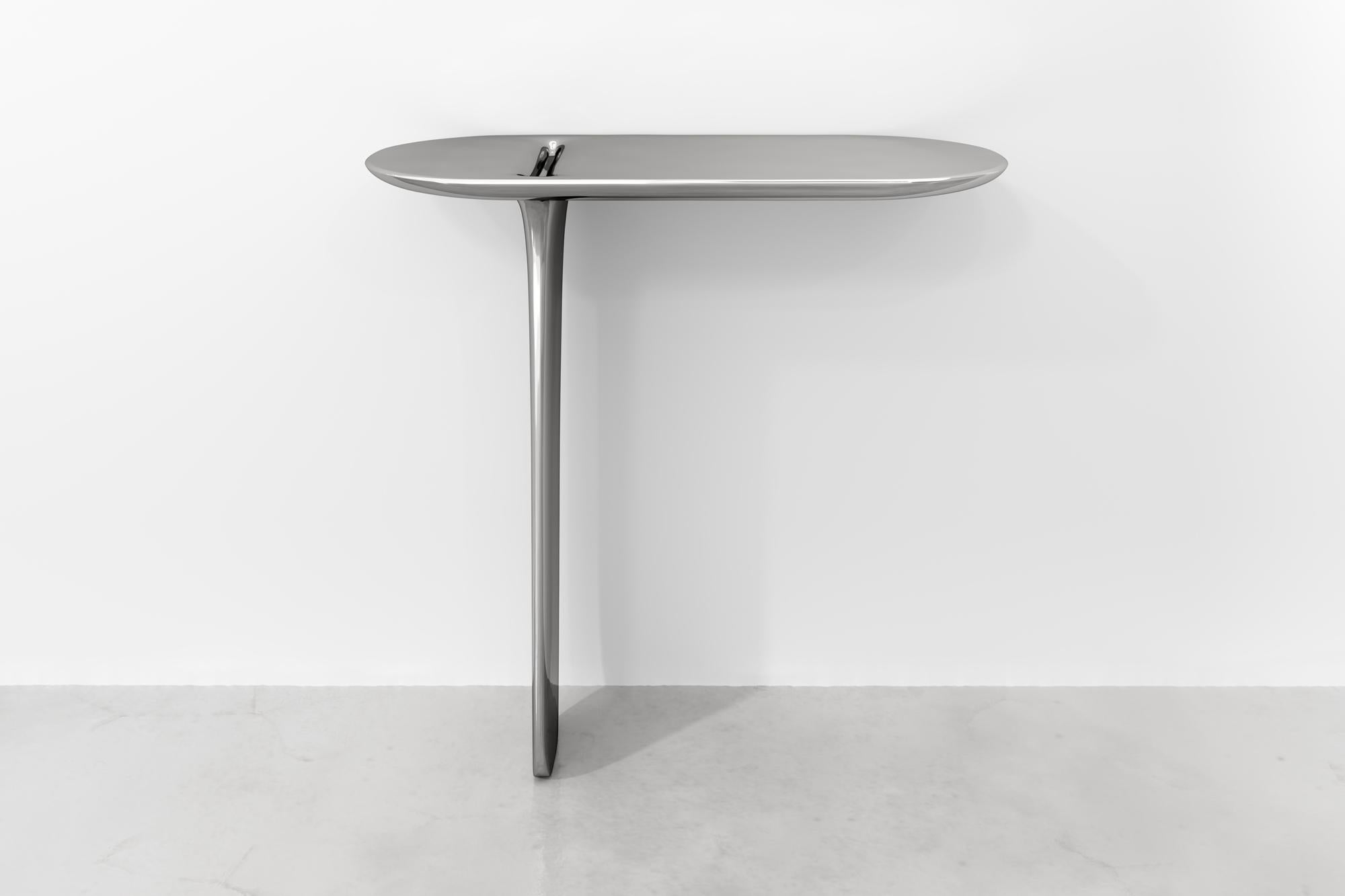 21st Century Matteo Cibic Console Table Chromed Lacquered MDF Scapin Collezioni In New Condition For Sale In Tezze sul Brenta, IT