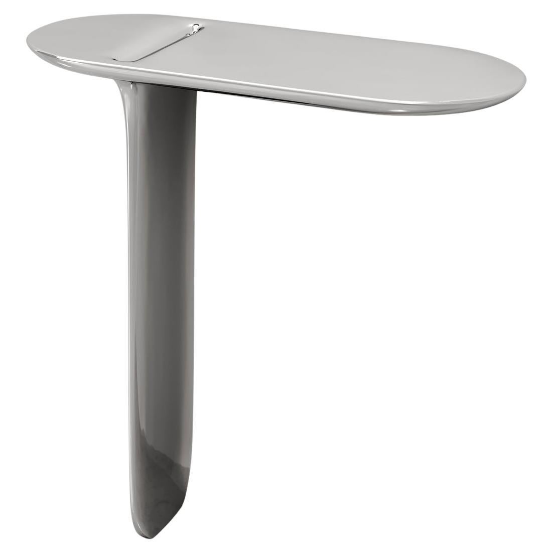 21st Century Matteo Cibic Console Table Chromed Lacquered MDF Scapin Collezioni For Sale