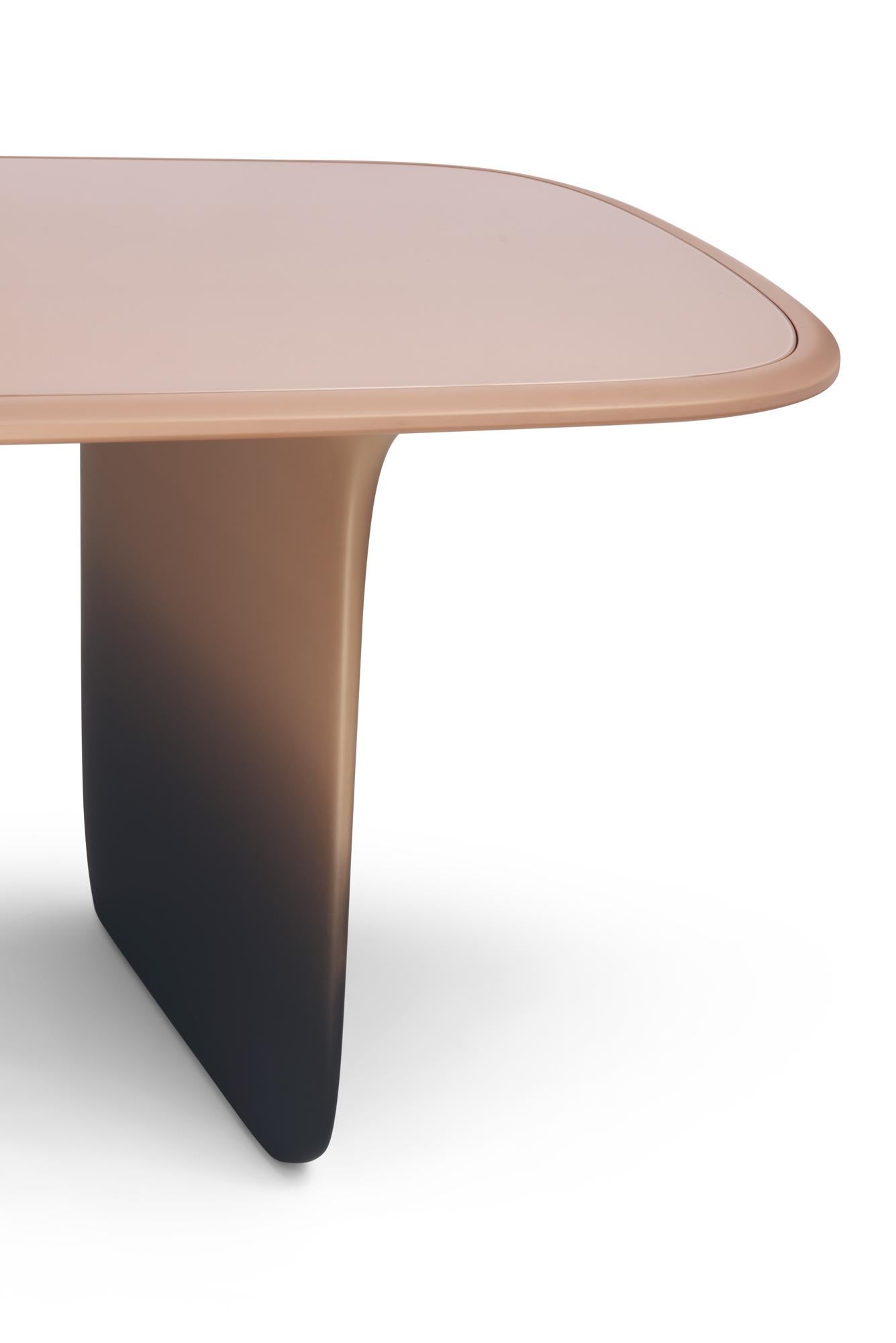 Modern 21st Century Matteo Cibic Table Lacquered MDF Extraclear Glass Scapin Collezioni For Sale