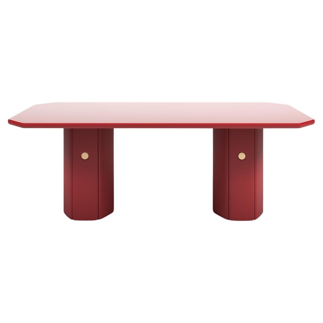 Zeta dining table, design by Matteo Cibic, product by Scapin Collezioni

ZETA DINING TABLE is a dining table that harmoniously combines volumes and materials. The top, made of extra-clear back-painted glass, rests on a matt lacquered MDF base with