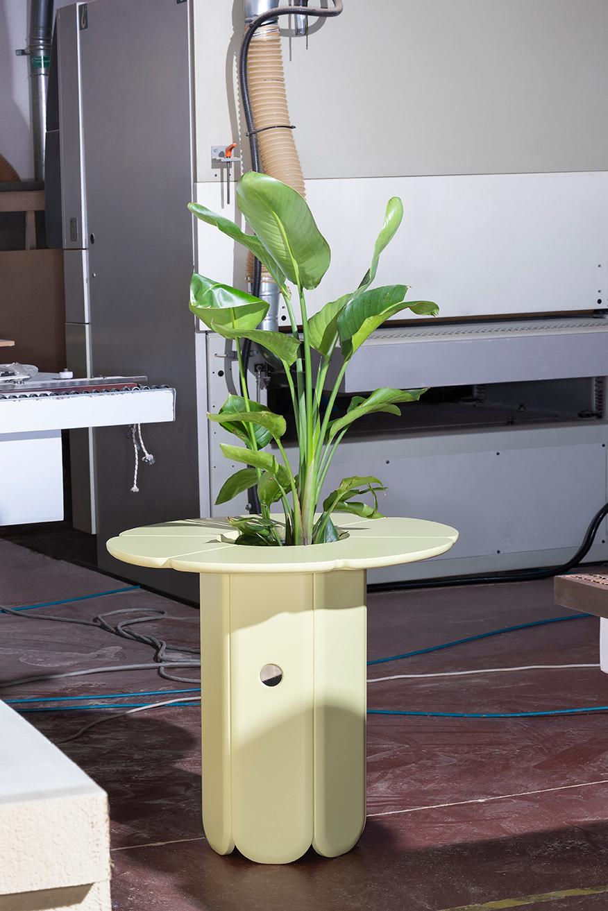Zeta Vase/Table, design de Matteo Cibic, produit par Scapin Collezioni

Eleg est le résultat d'une combinaison harmonieuse et élégante entre une table et un vase. Un exemple réussi de produit à double usage. Deux finitions monochromes - jaune