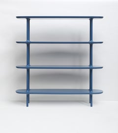 21st Century Matteo Zorzenoni Bones Bookcase Blue Lacquered Wood Bones Scapin