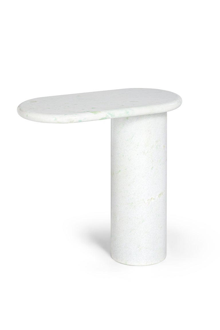 Contemporary 21st Century Matteo Zorzenoni Cantilever L Coffee Table Alpi Green Marble For Sale