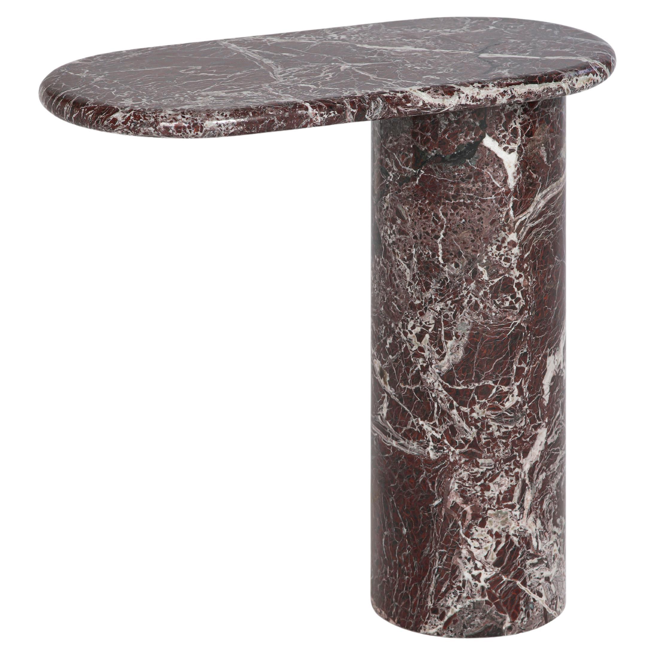 21st Century Matteo Zorzenoni Cantilever L Coffee Table Red Levanto Marble For Sale