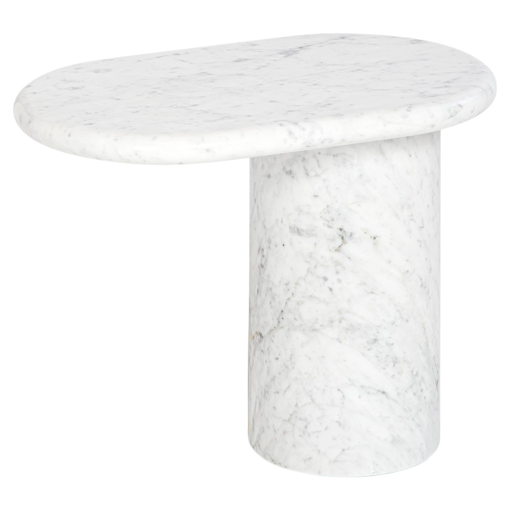 21st Century Matteo Zorzenoni Cantilever S Coffee Table White Carrara Marble For Sale