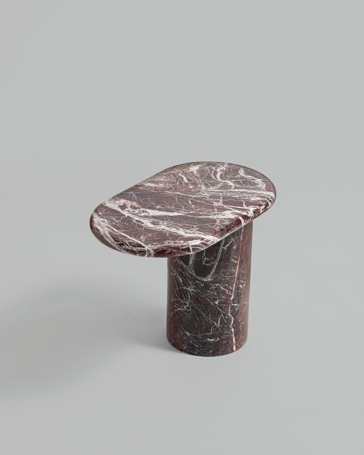 21st Century Matteo Zorzenoni Cantilever S Coffee Table White Pinta Verde Marble For Sale 4