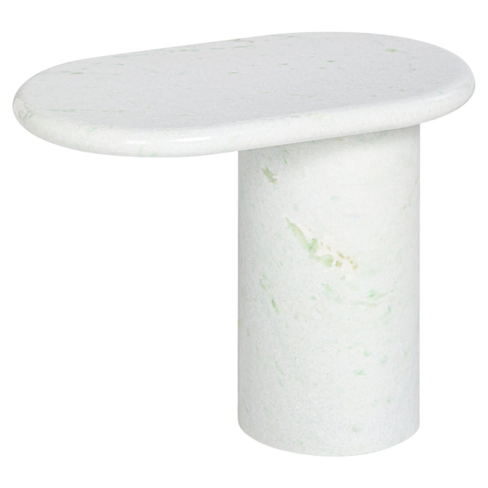 21st Century Matteo Zorzenoni Cantilever S Coffee Table White Pinta Verde Marble For Sale