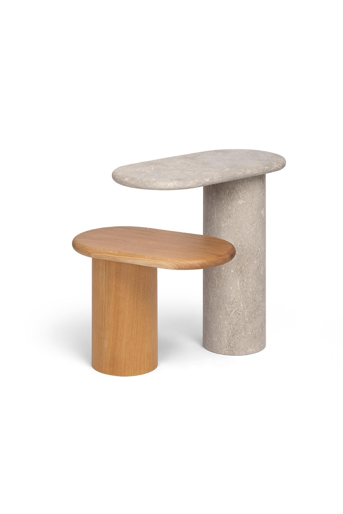 21st Century Matteo Zorzenoni Cantilever S Side Coffee Table Oak Wood Scapin en vente 5
