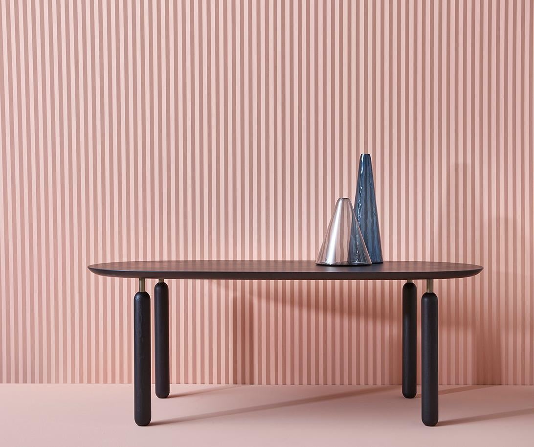 Table de salle à manger du 21e siècle en bois Ellipse noir L Scapin Collezion de Matteo Zorzenoni Neuf - En vente à Tezze sul Brenta, IT