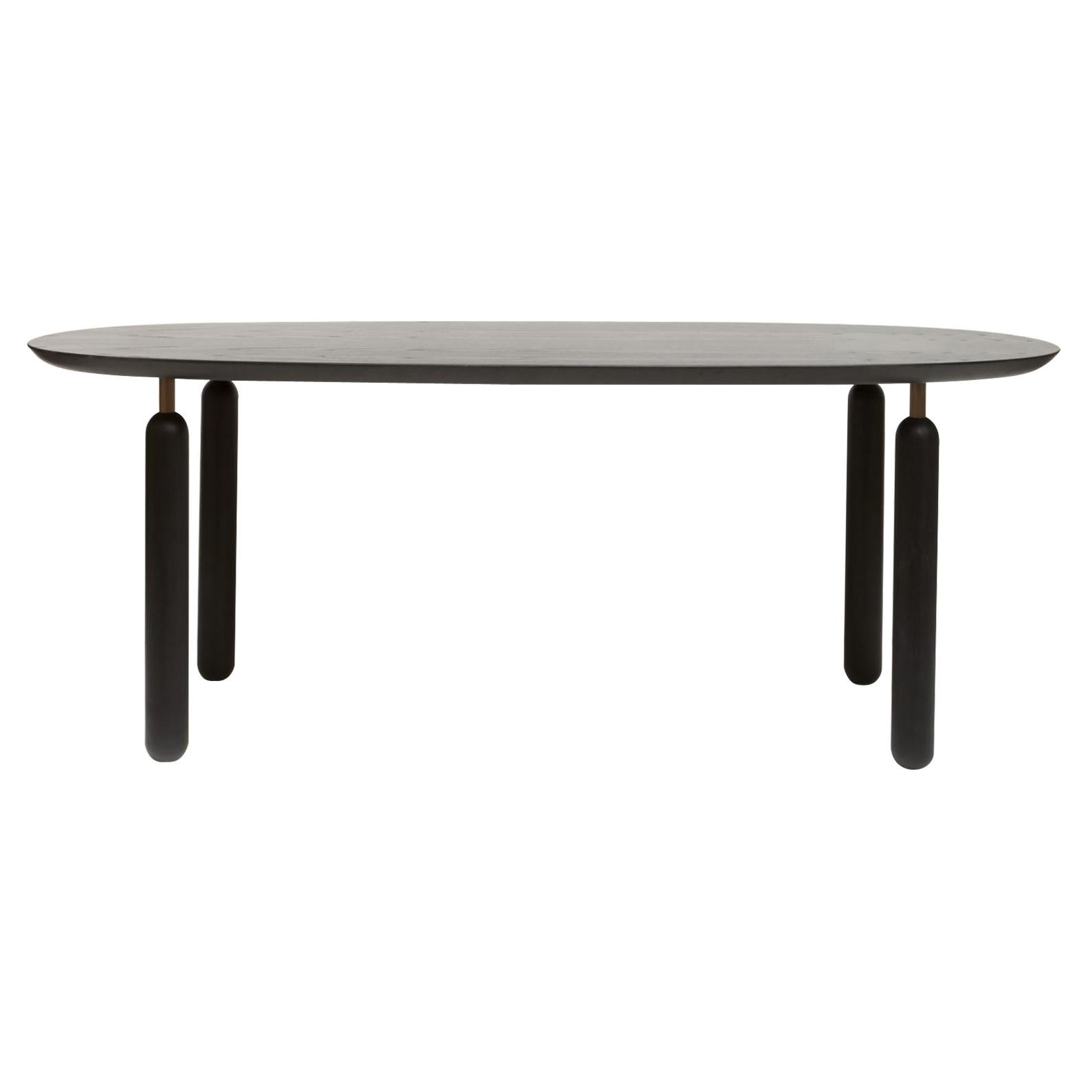 21st Century Matteo Zorzenoni Dining Table Wood Black Ellipse M Scapin Collezion