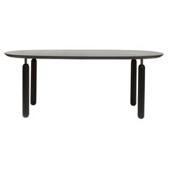 21st Century Matteo Zorzenoni Dining Table Wood Black Ellipse L Scapin Collezion