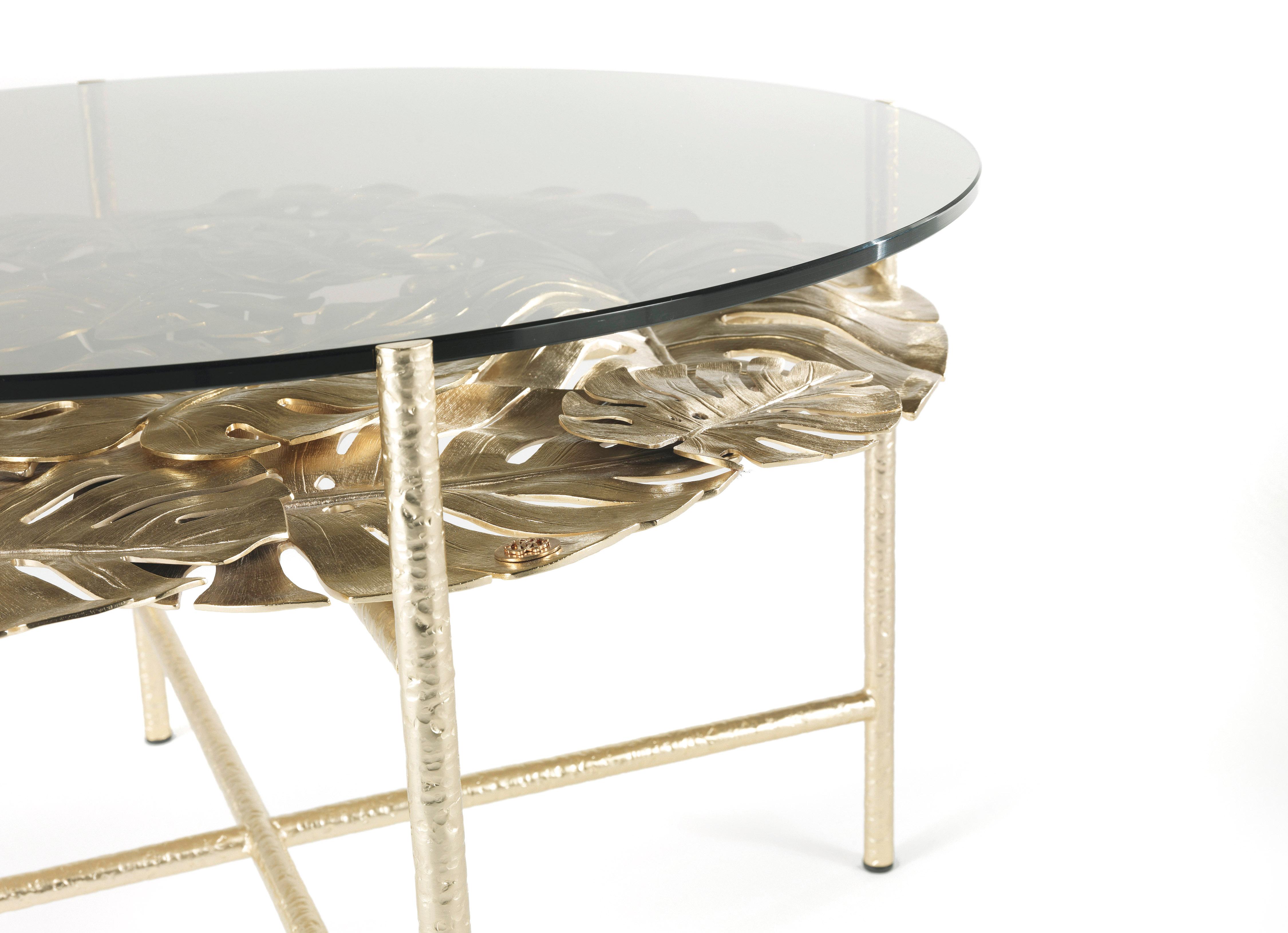 Modern 21st Century Maui Side Table in Brass by Roberto Cavalli Home Interiors For Sale
