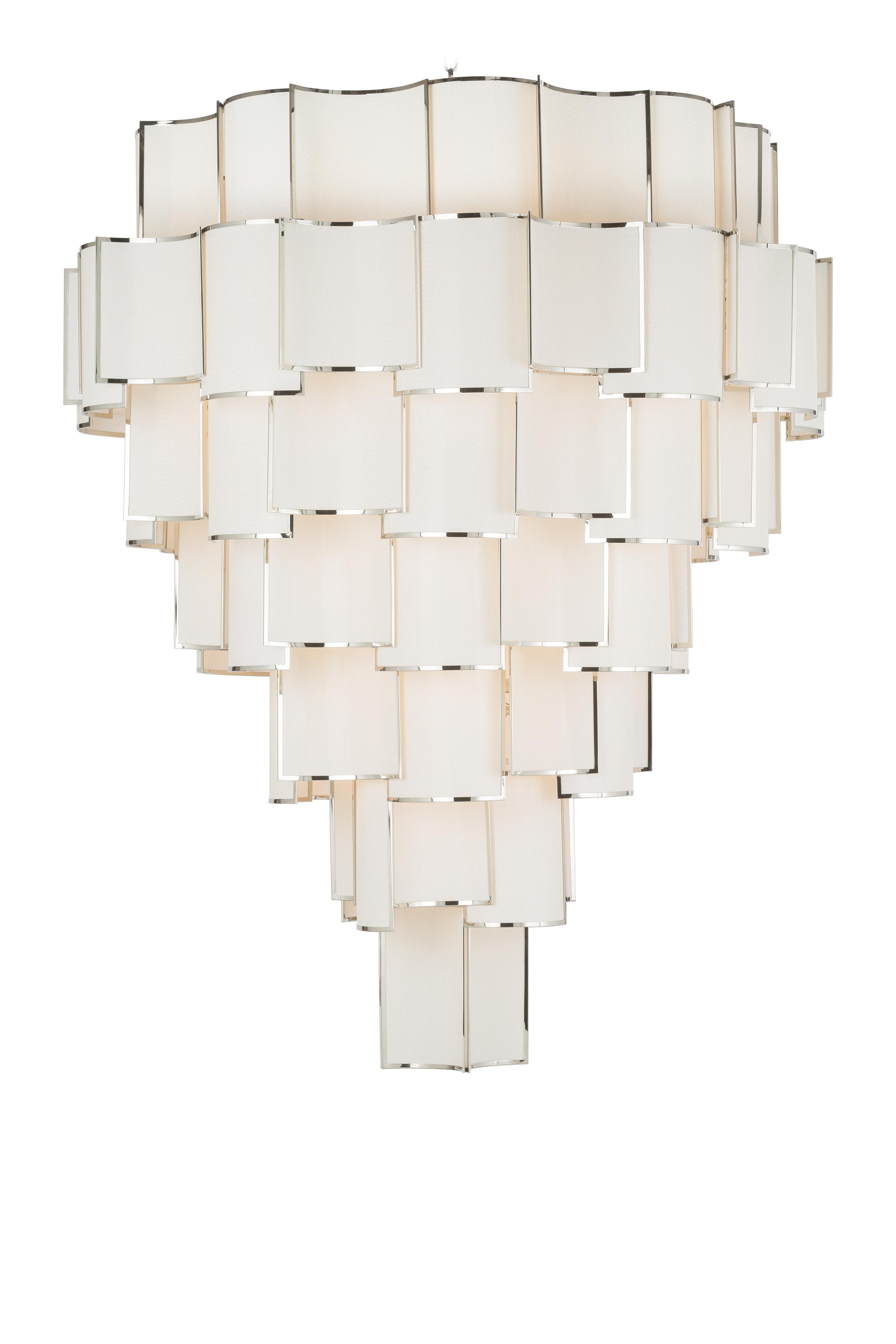 Polished MAXI SHADE Chandelier 1415-NN-22 by OFFICINA LUCE For Sale
