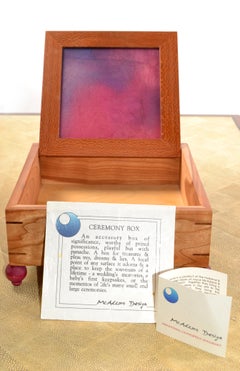 21st Century McAdams Design Cypress Lacewood Bronze Ceremony Box Nautical Fish