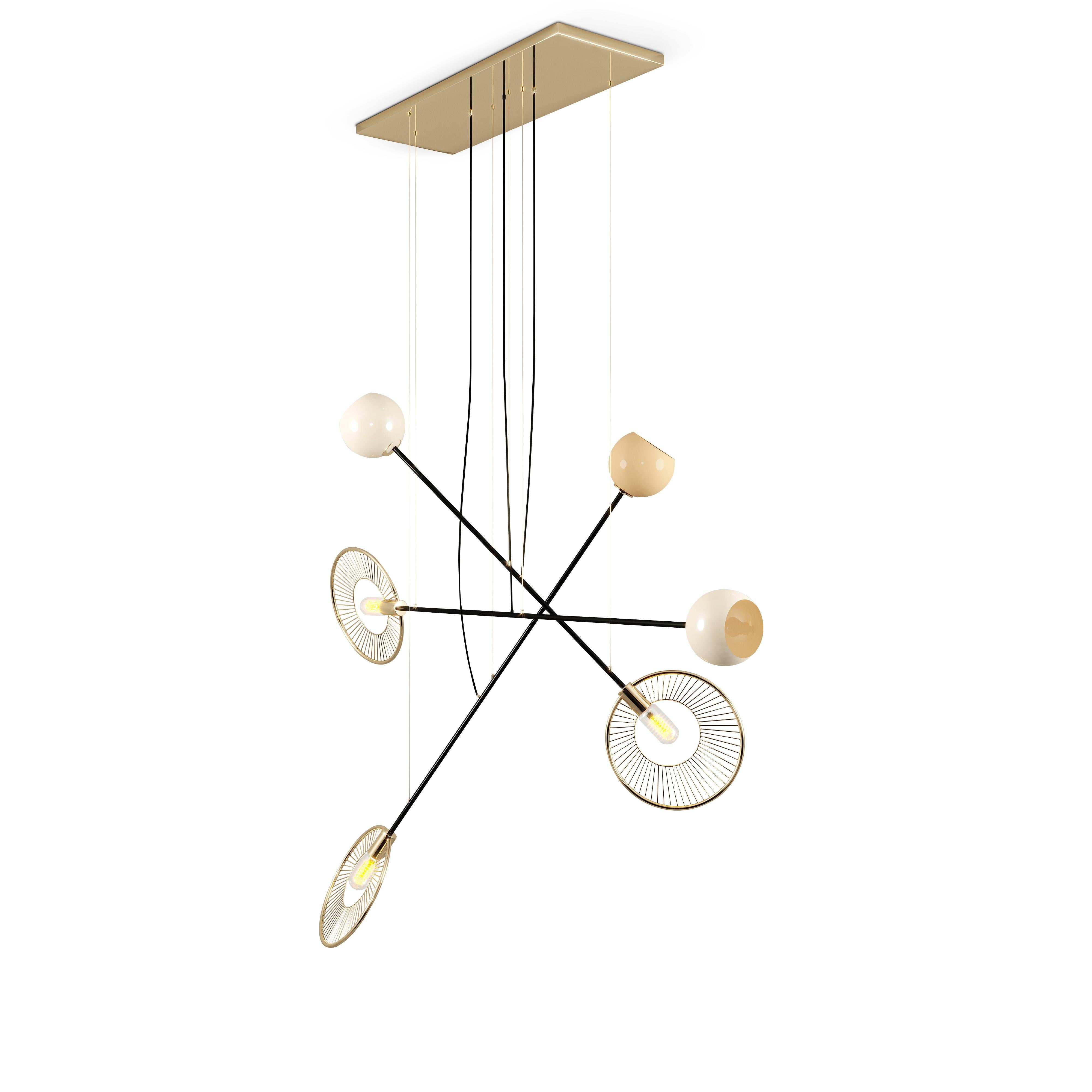 21st Century Melrose Suspension Lamp Brass Aluminum Lacquered by Creativemary For Sale 2