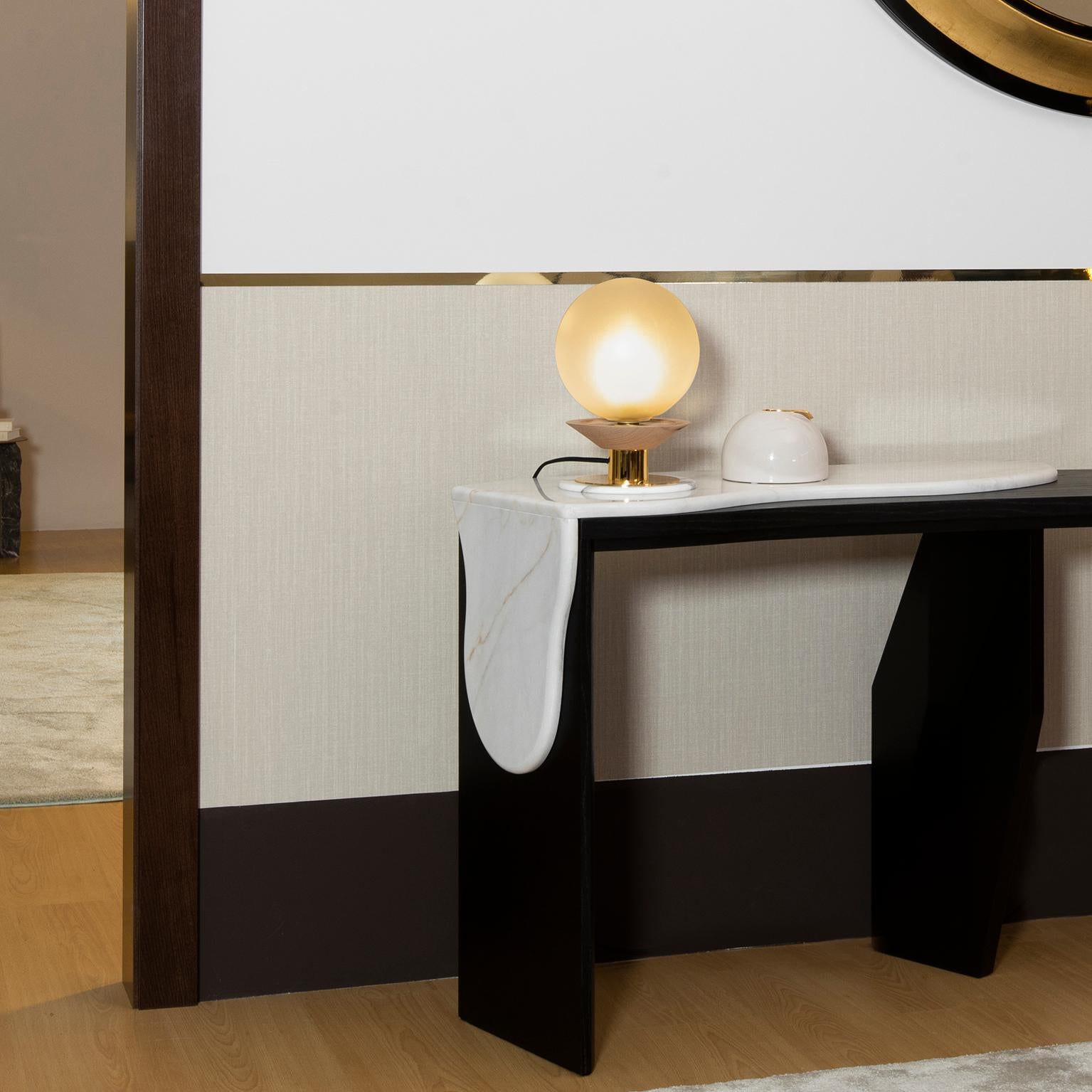 Modern Menir Console Table, Calacatta Marble, Handmade in Portugal by Greenapple For Sale 3