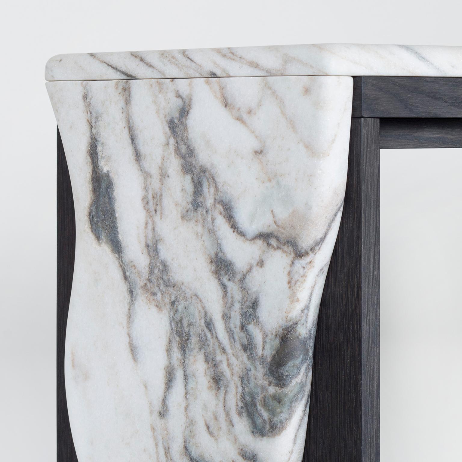 calacatta marble console table