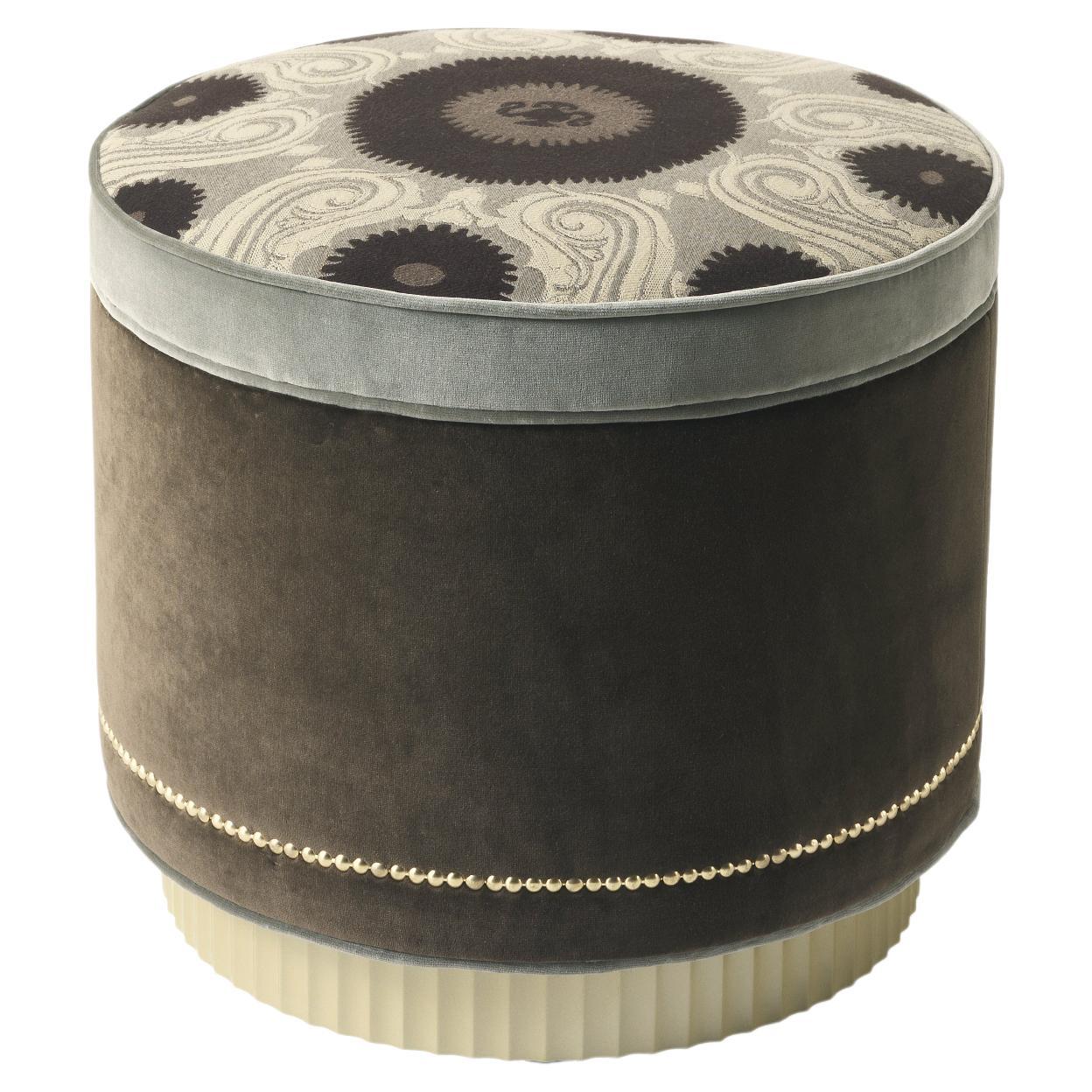 21st Century Meriam Pouf in Fabric by Etro Home Interiors For Sale