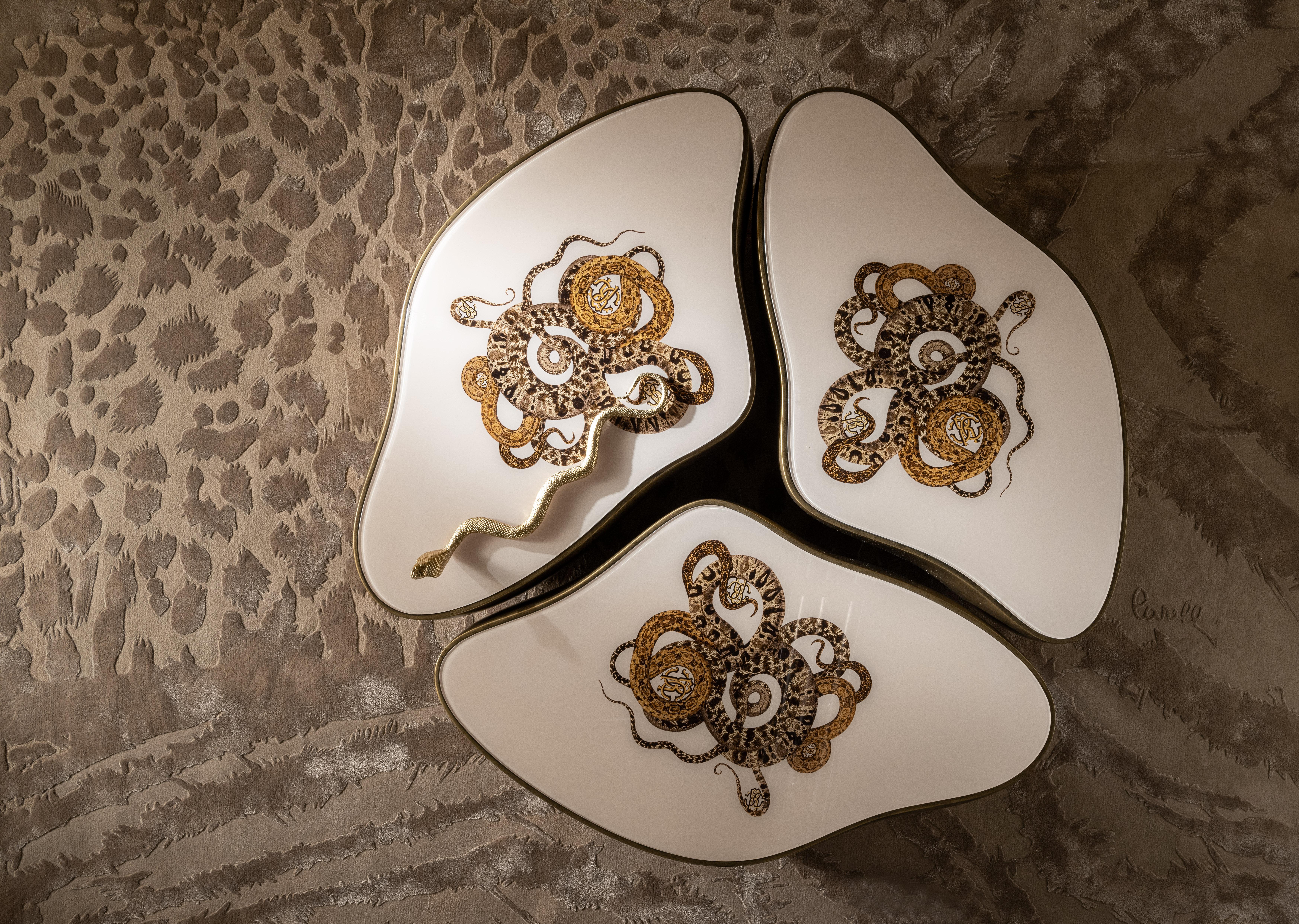 Glass 21st Century, Meru Central Table in Resin by Roberto Cavalli Home Interiors For Sale