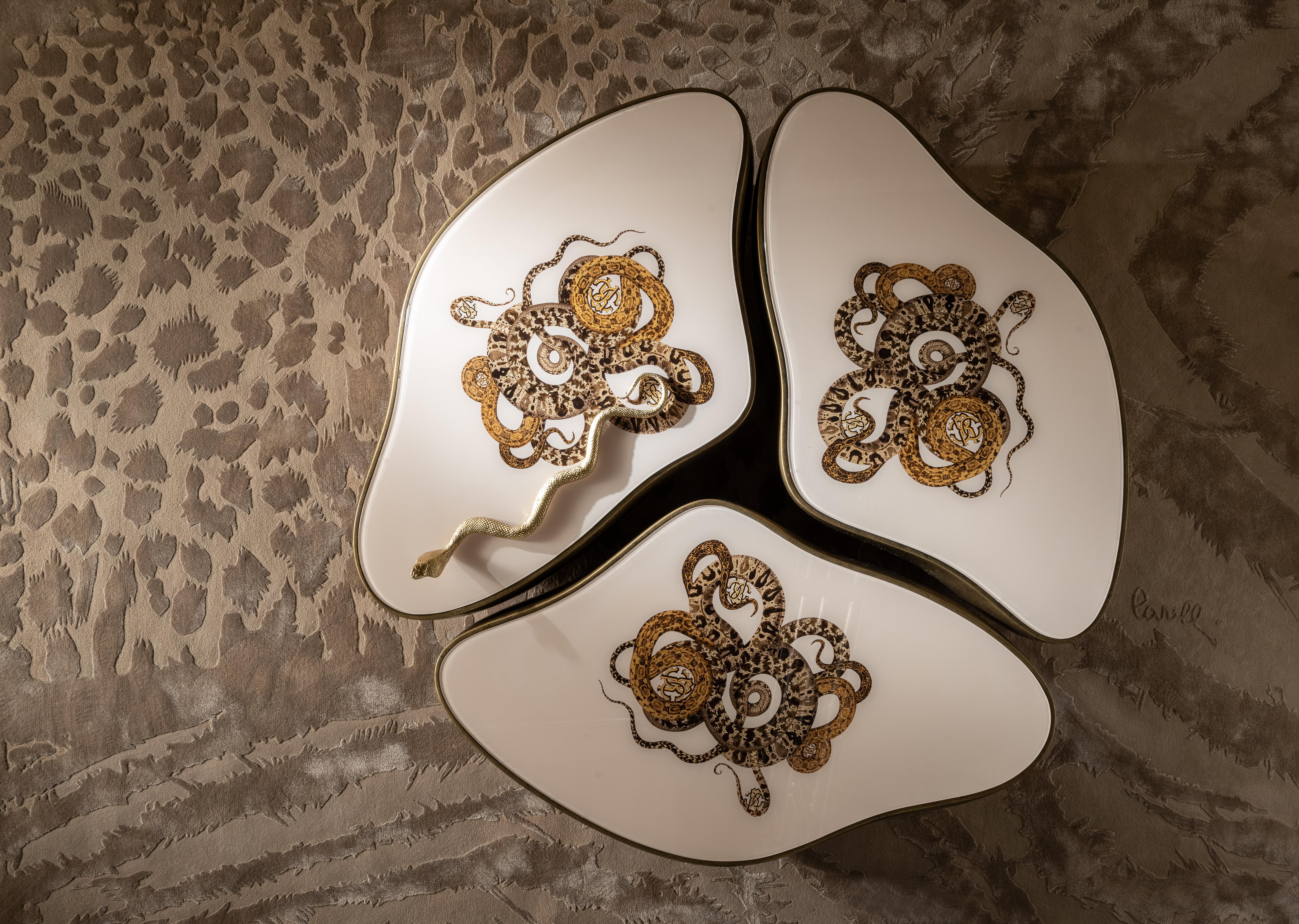 Table centrale Meru du 21e siècle en résine par Roberto Cavalli Home Interiors en vente 1