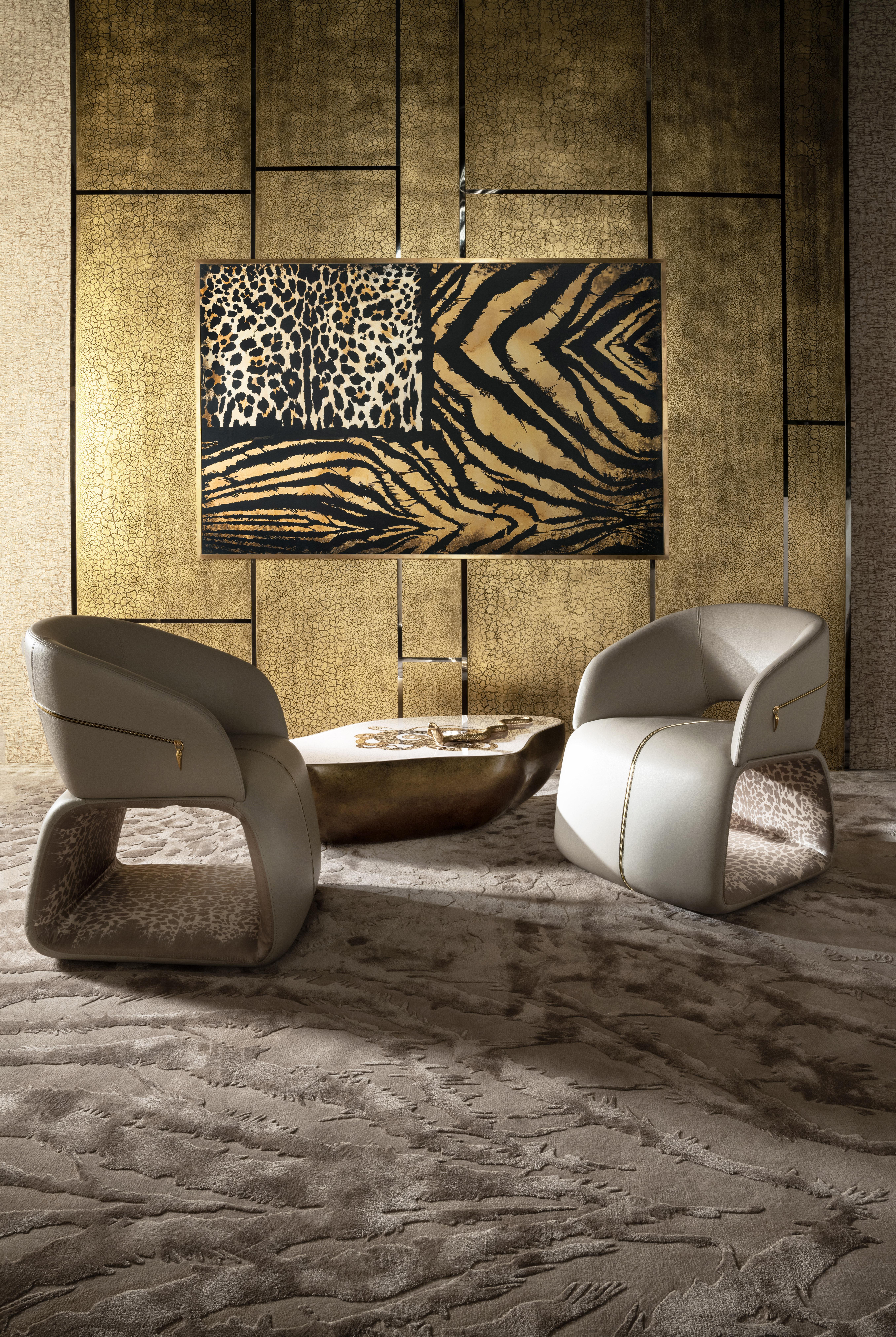 XXIe siècle et contemporain Table centrale Meru du 21e siècle en résine par Roberto Cavalli Home Interiors en vente