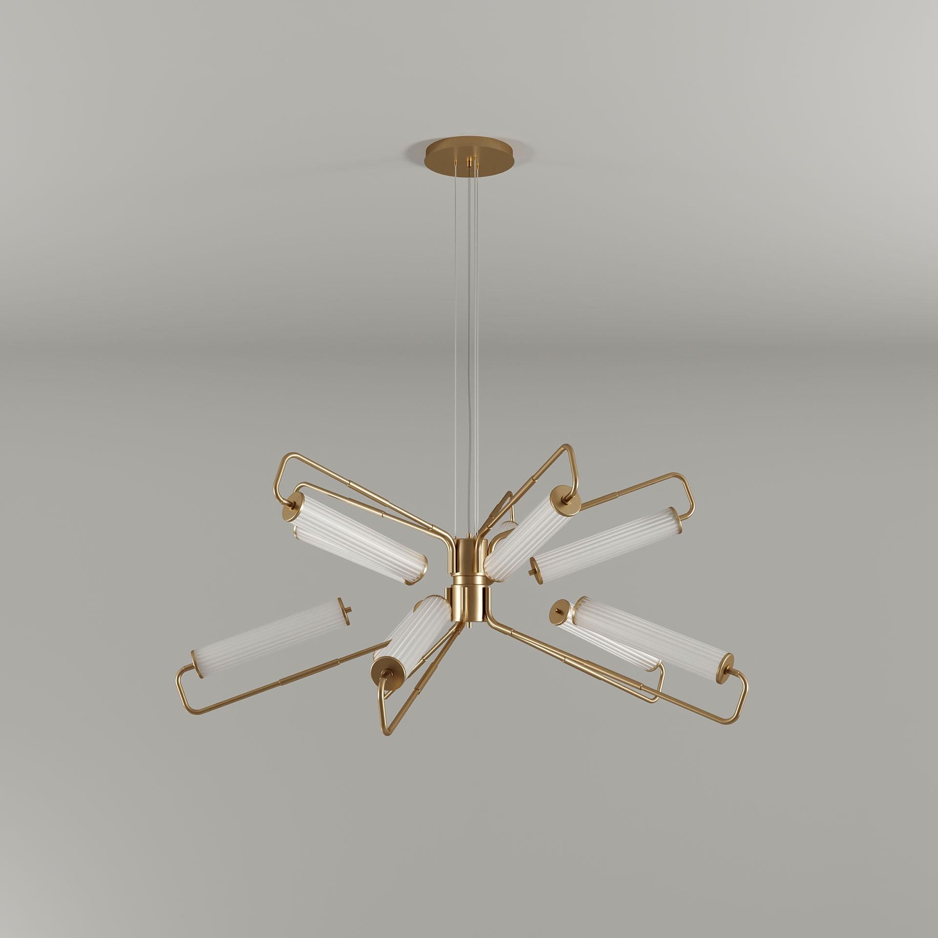 21st Century Miami I Suspension Lamp Fluted Glass Brass by Creativemary In New Condition For Sale In RIO TINTO, PT