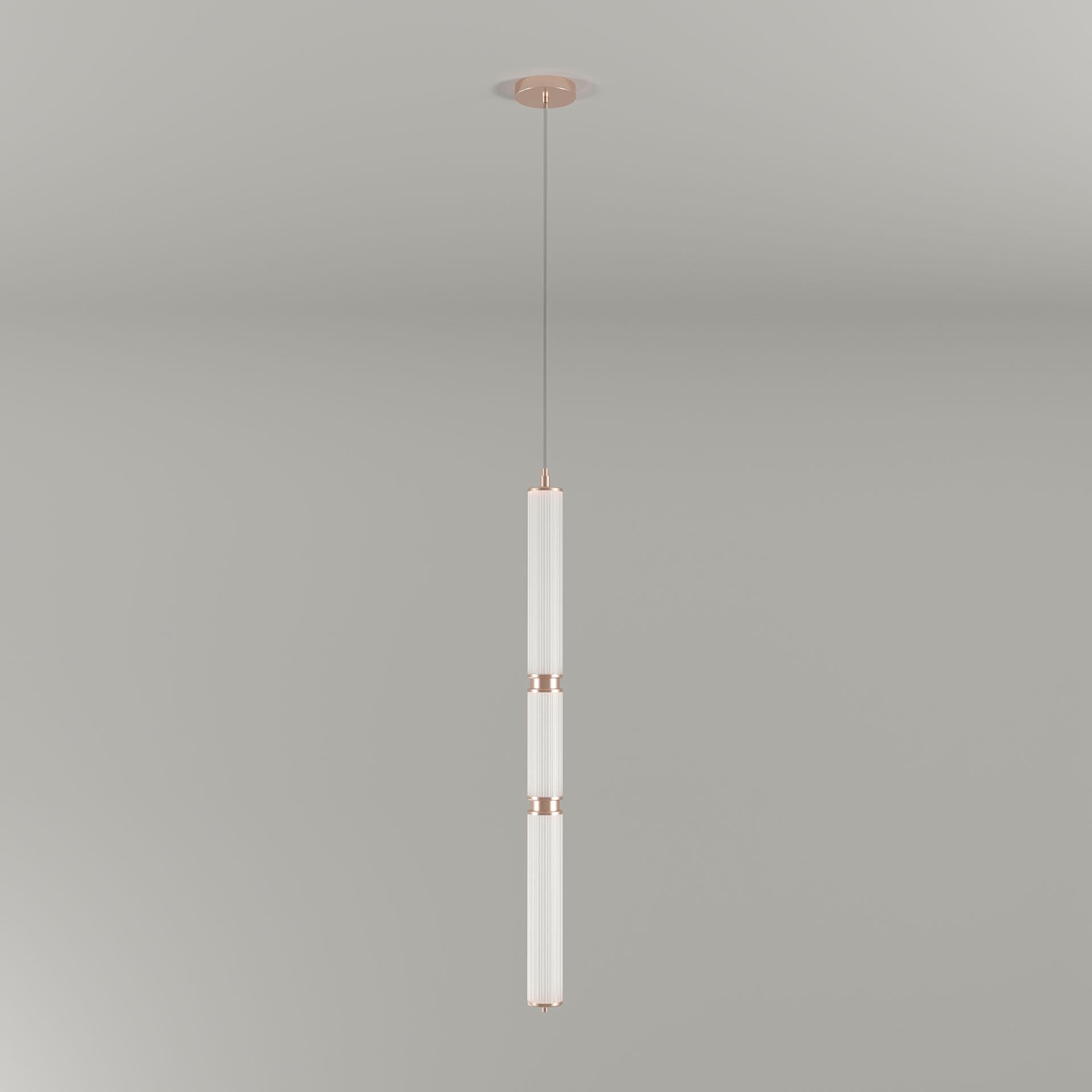 Portuguese 21st Century Miami Pendant Lamp Brass Fluted Brass For Sale