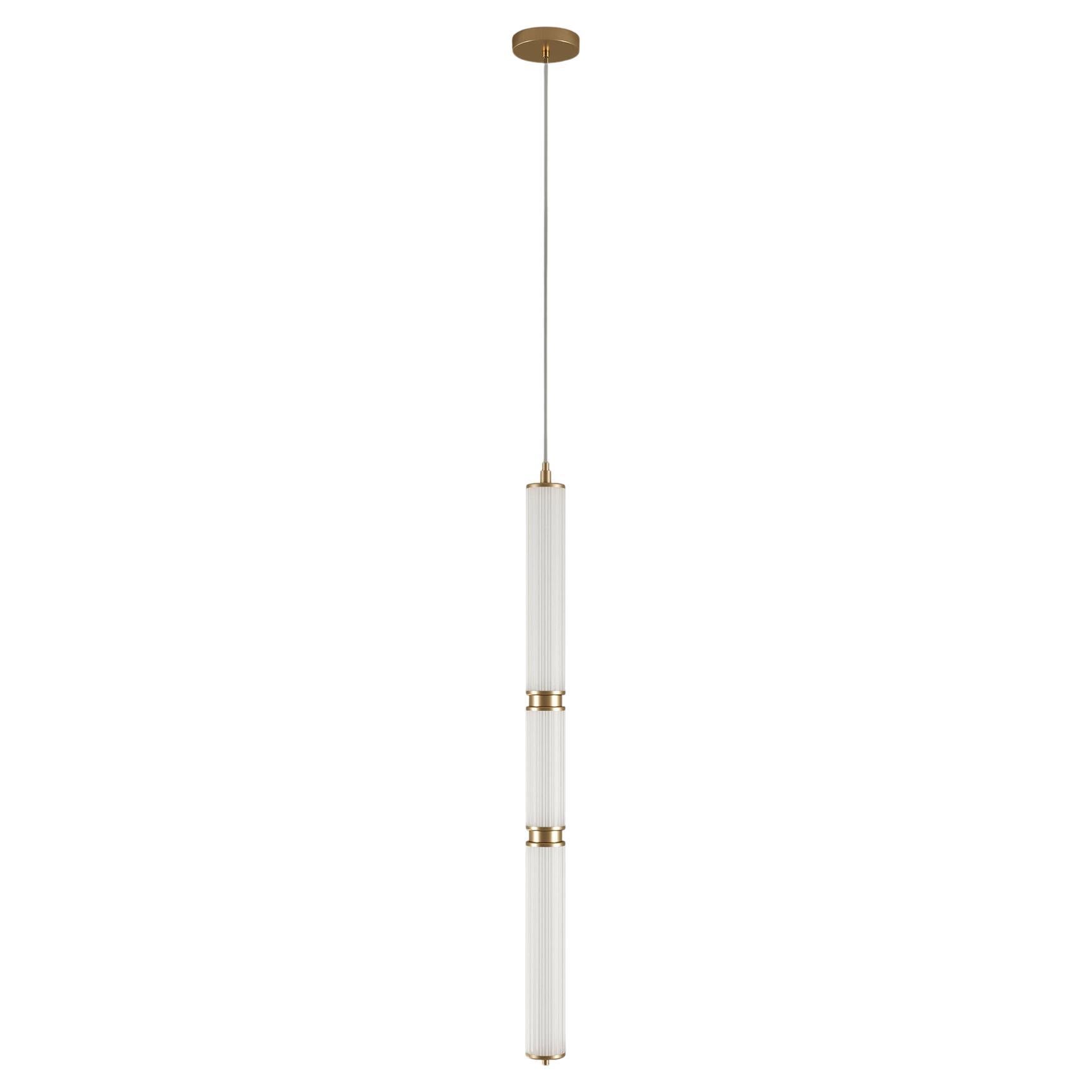 21st Century Miami Pendant Lamp Brass Fluted Brass For Sale