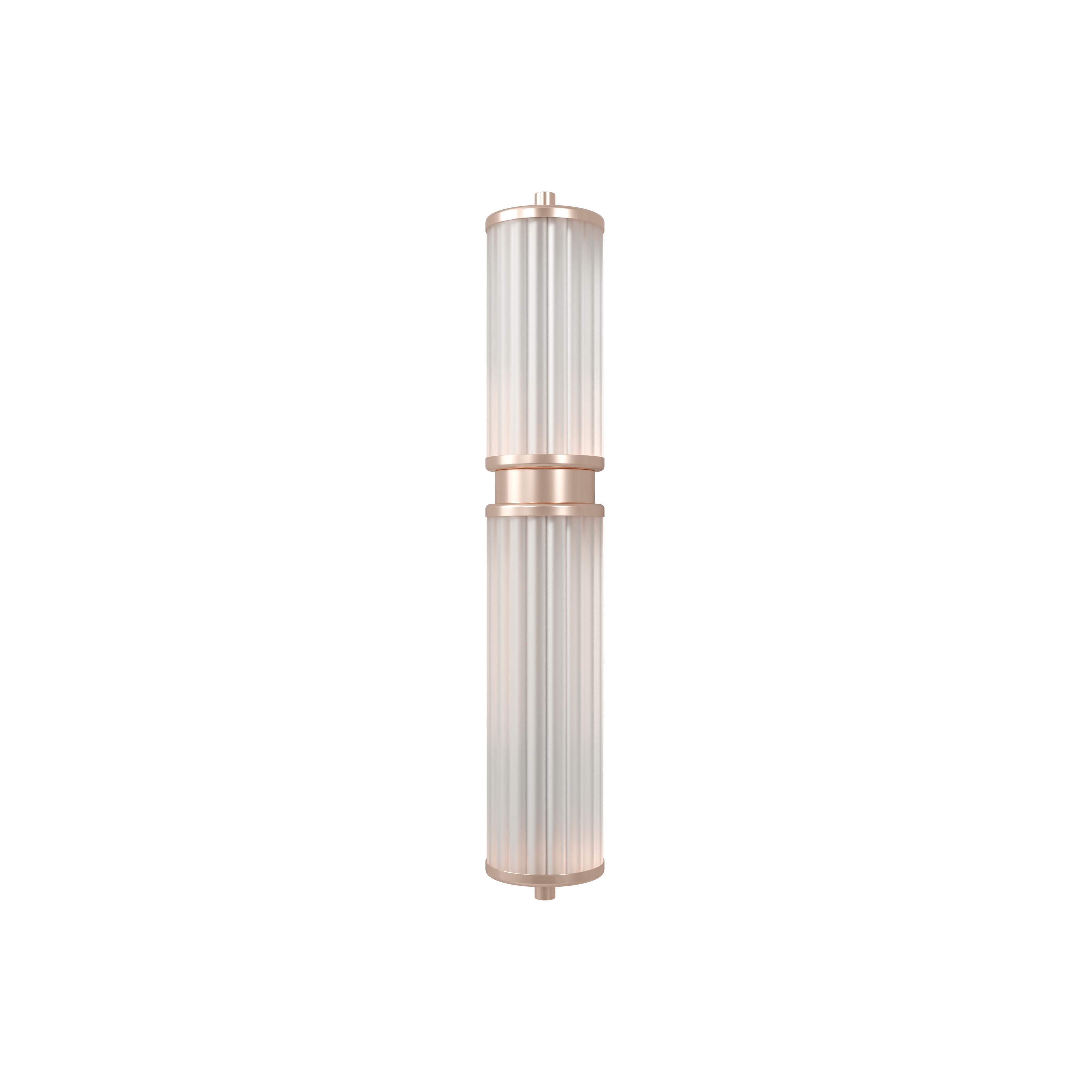 21st Century Miami Wall Lamp Brass Fluted Glass Made in Portugal by Creativemary For Sale 5