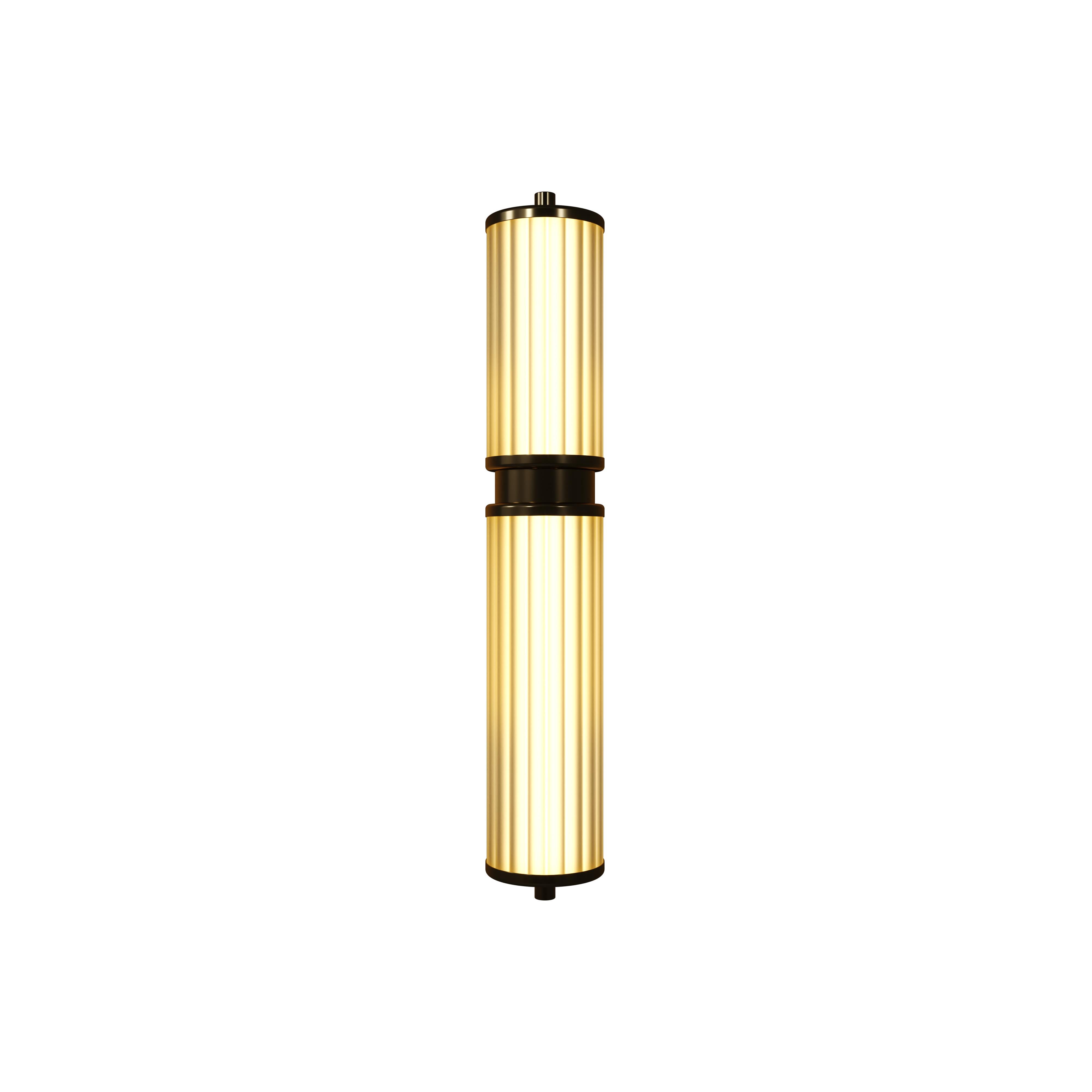 21st Century Miami Wall Lamp Brass Fluted Glass Made in Portugal by Creativemary For Sale 4