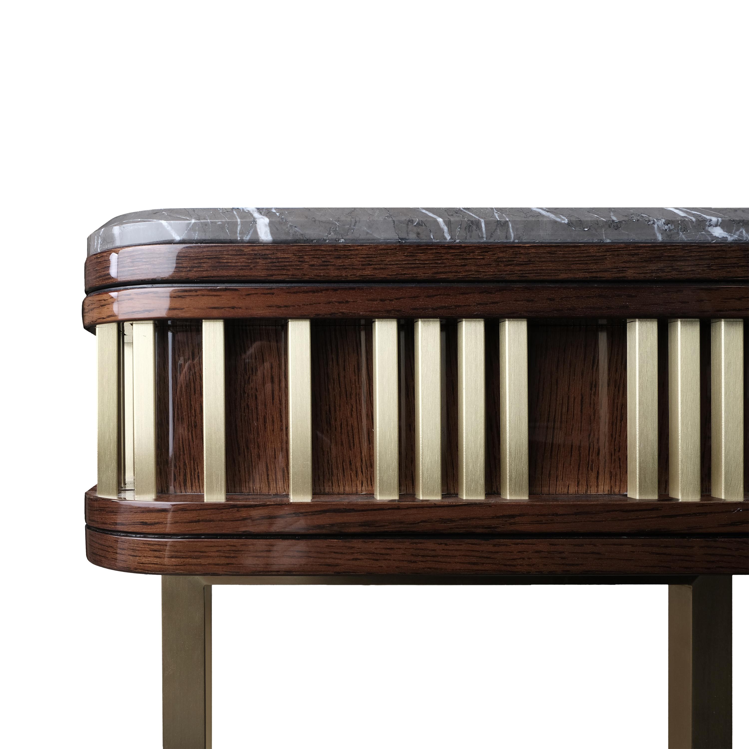 Brushed 21st Century Michigan Console Ash Wood For Sale