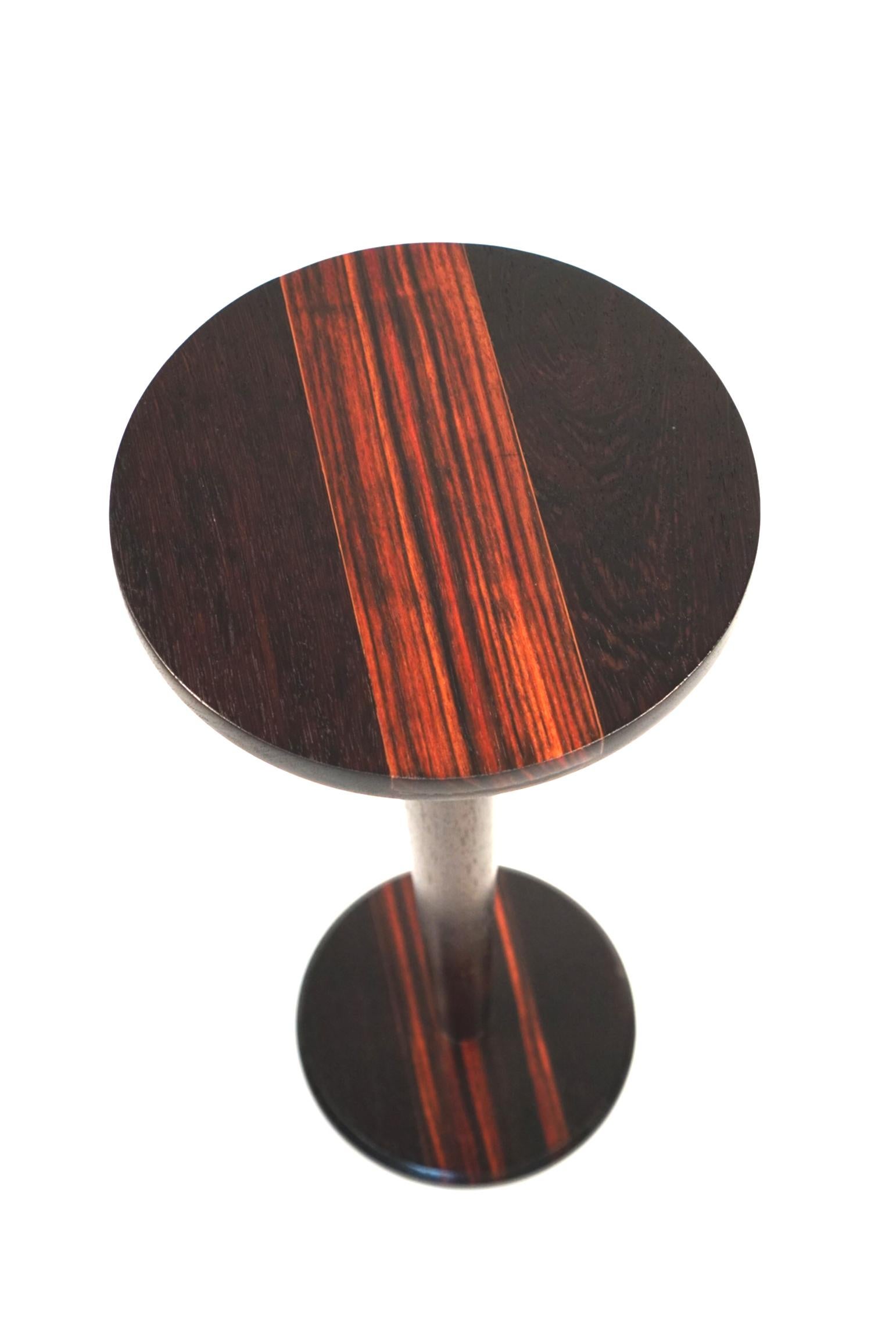Varnished 21st Century Mid-Century Modern Inspired Wenge and Macassar Ebony Cocktail Table For Sale