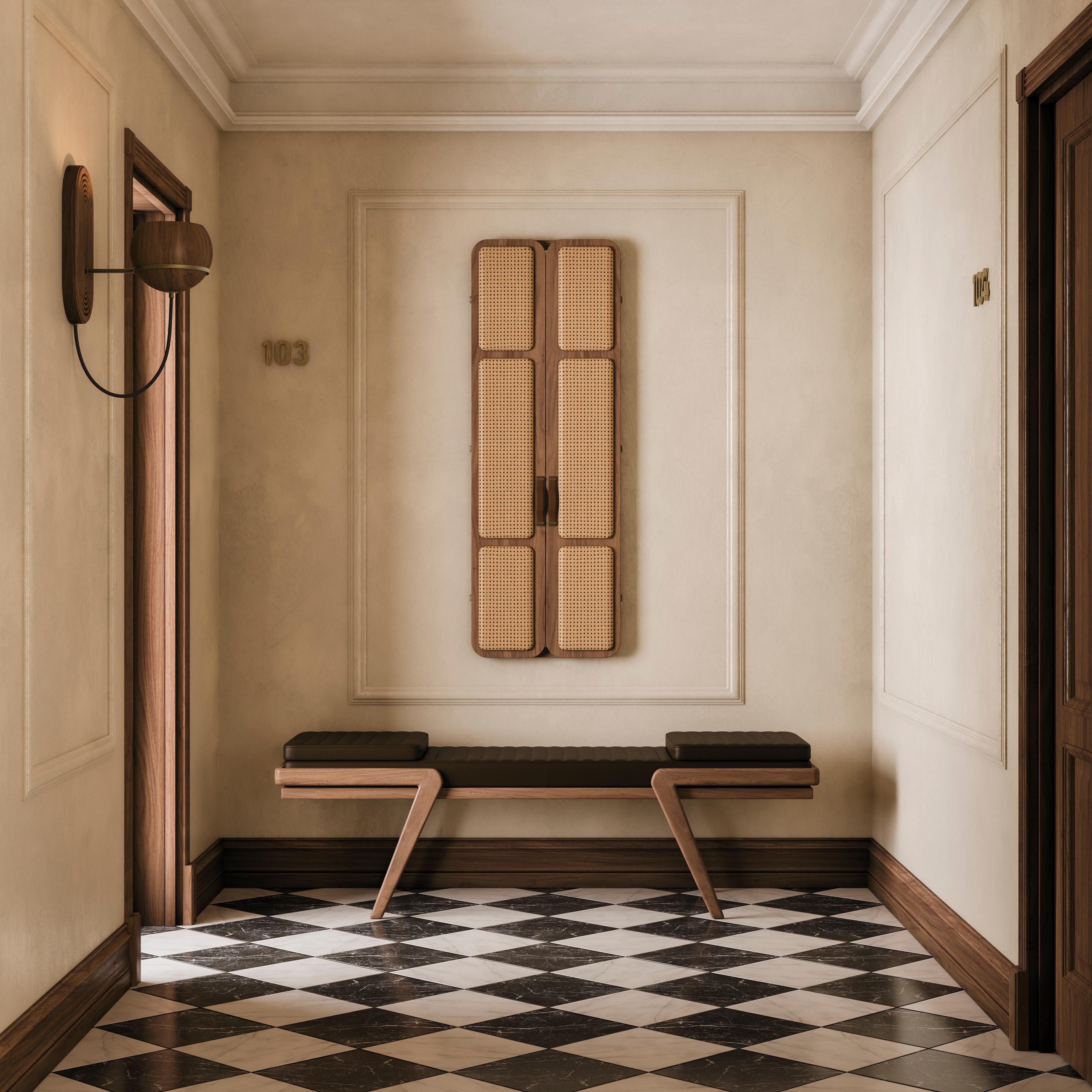 Banc Milton du 21e siècle en bois de noyer Fabriqué au Portugal par Wood Tailors Club en vente 4