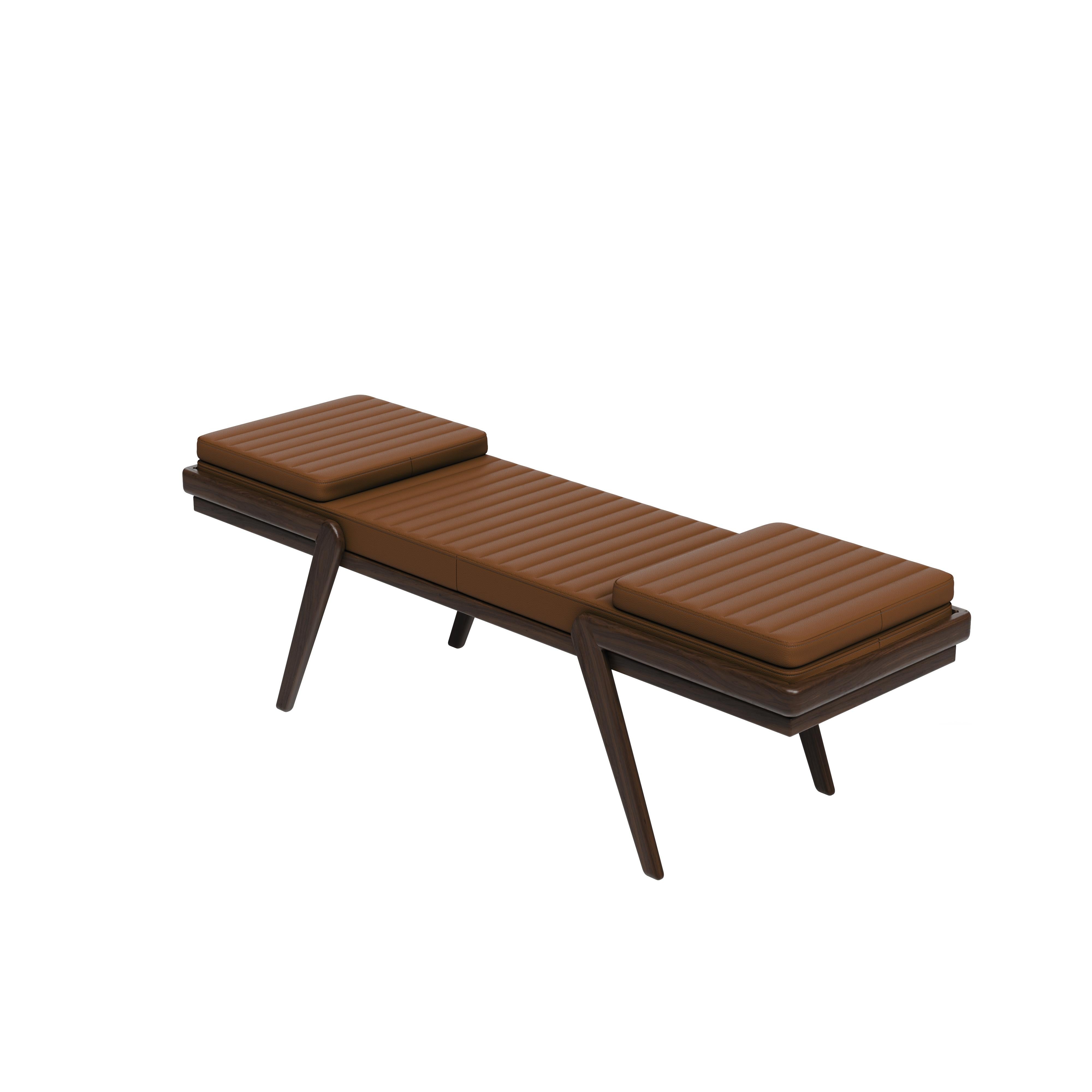 Banc Milton du 21e siècle en bois de noyer Fabriqué au Portugal par Wood Tailors Club en vente 1