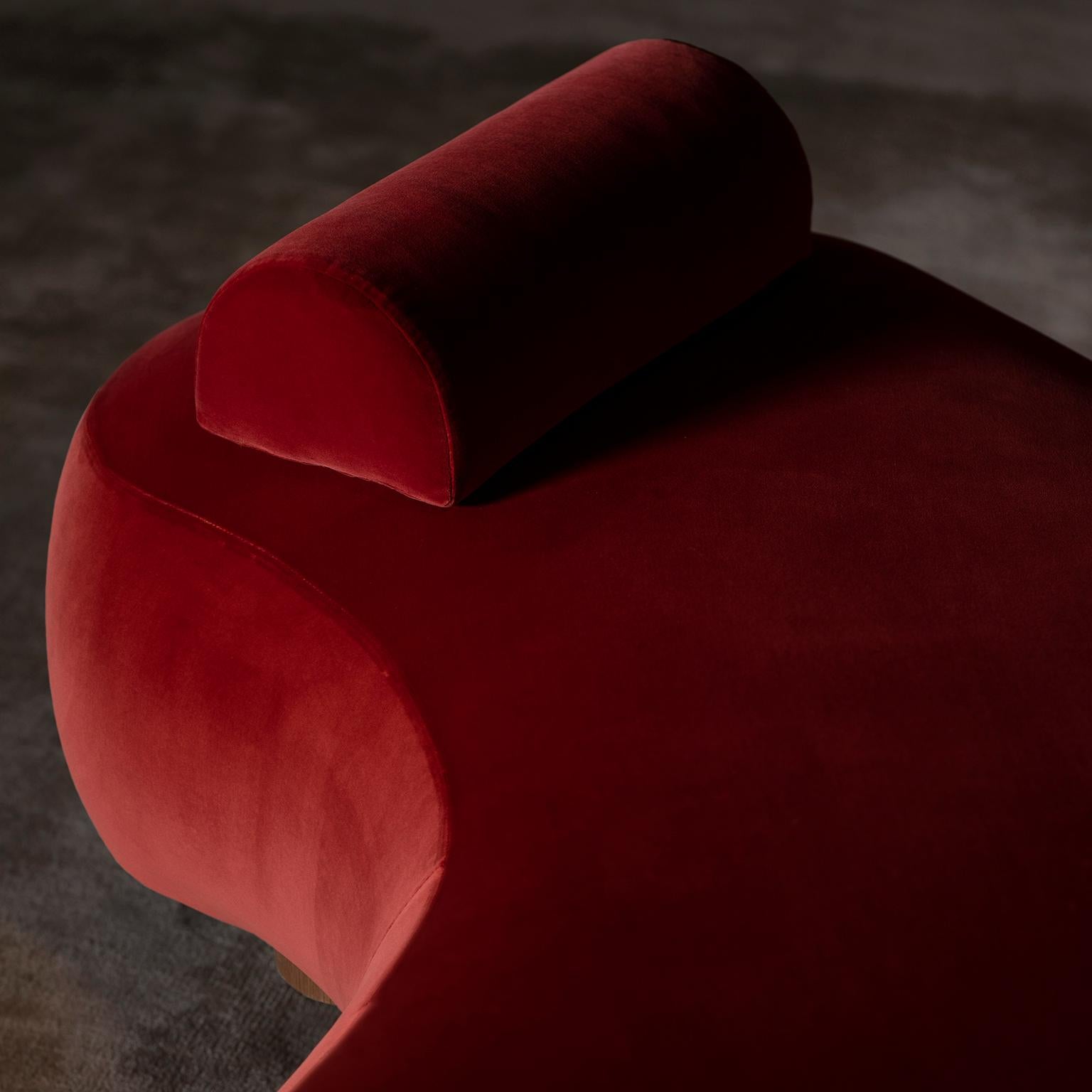 Modern Minho Chaise Lounge, DEDAR Velvet, Handmade Portugal Greenapple For Sale 8