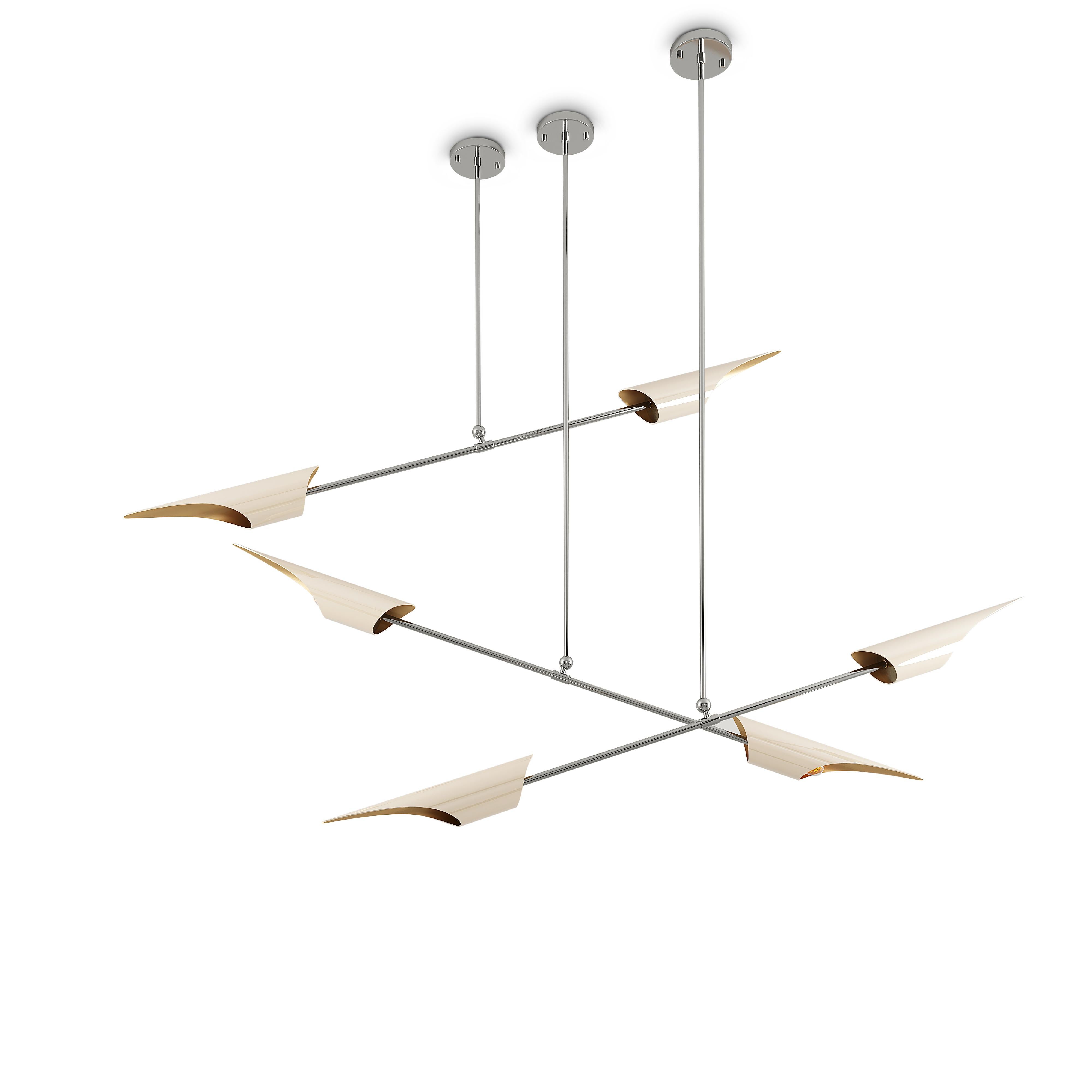 21st Century Minimal Swan Pendant Lamp Brass by Creativemary For Sale 6