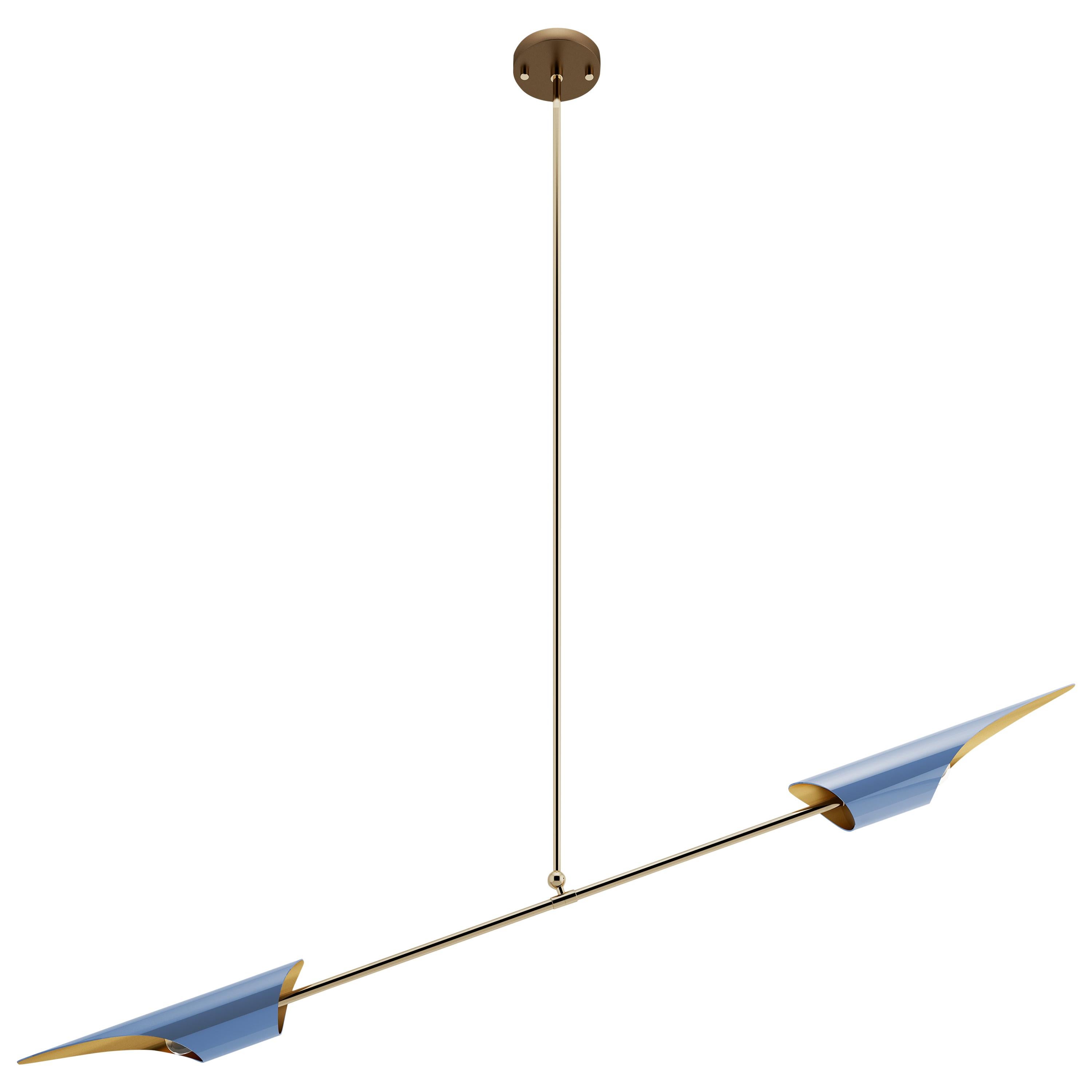 21st Century Minimal Swan Pendant Lamp Brass by Creativemary For Sale