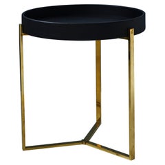 oakwood centuring 21st Century Minimalist Black Oakwood
Polished Brass T82DB Side Table