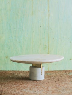 21st Century, Minimalist, European Serve Ware, White Greek Marble and Bronze