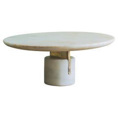 21e siècle, minimaliste, art de la table européen, marbre grec blanc et bronze