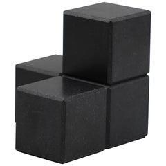 21st Century Minimalist Paperweight in Black granite "Negro Zimbabwe"