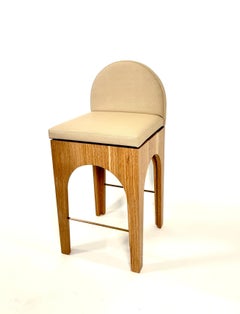 21st Century Minimalist Rift Sawn White Oak Swivel Counter Stool