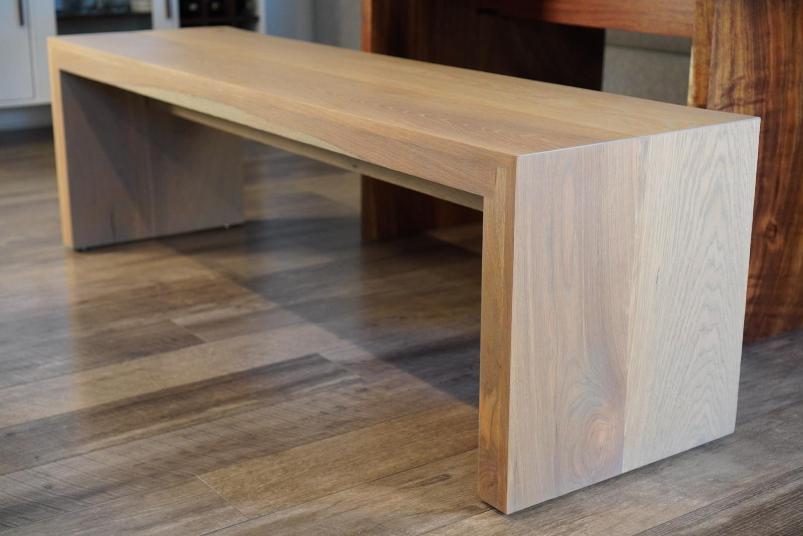 Introducing our 21st Century White Oak Bench, a versatile addition to any space, whether as a stylish dining bench or as welcoming entryway seating for your home or office. Handcrafted and meticulously finished in the exquisite Rubio Monokote Stone