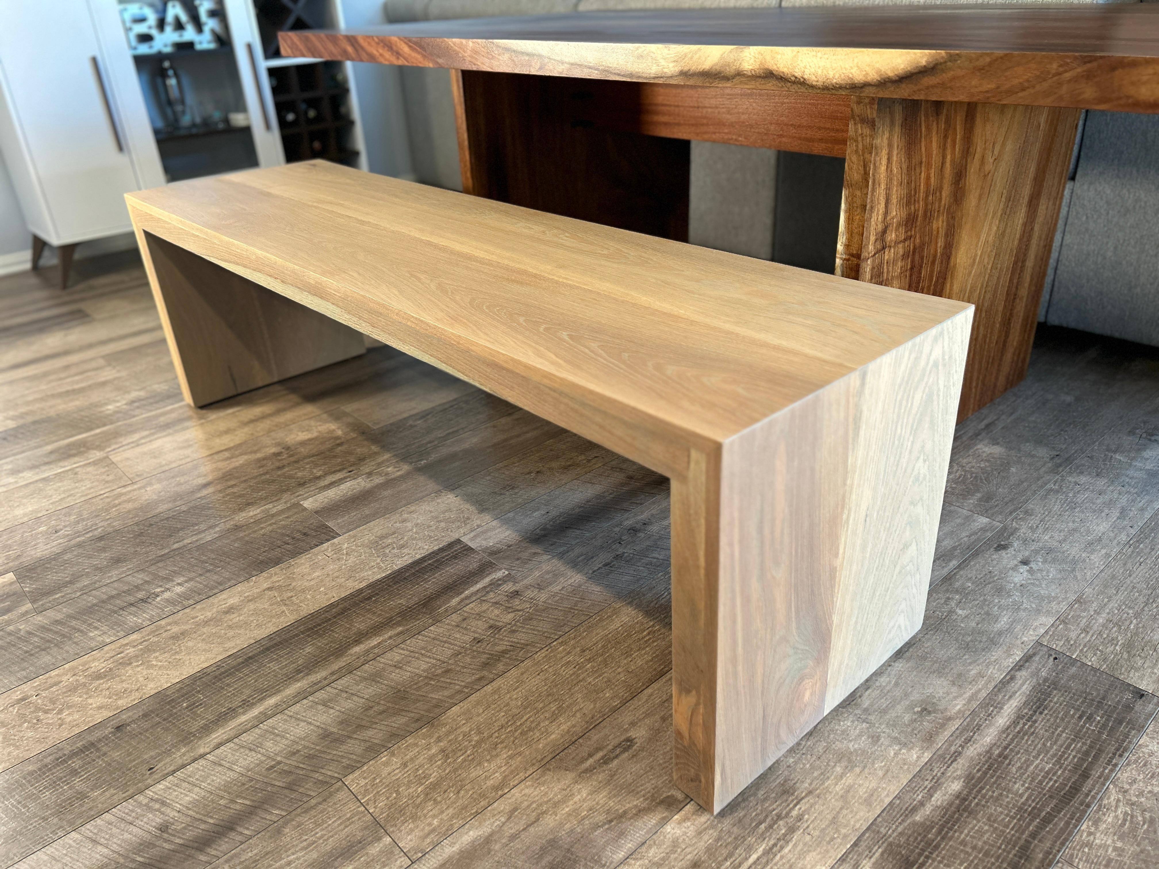 21st Century Minimalist White Oak Dining, Entry Seating Bench  In New Condition For Sale In Oakhurst, NJ