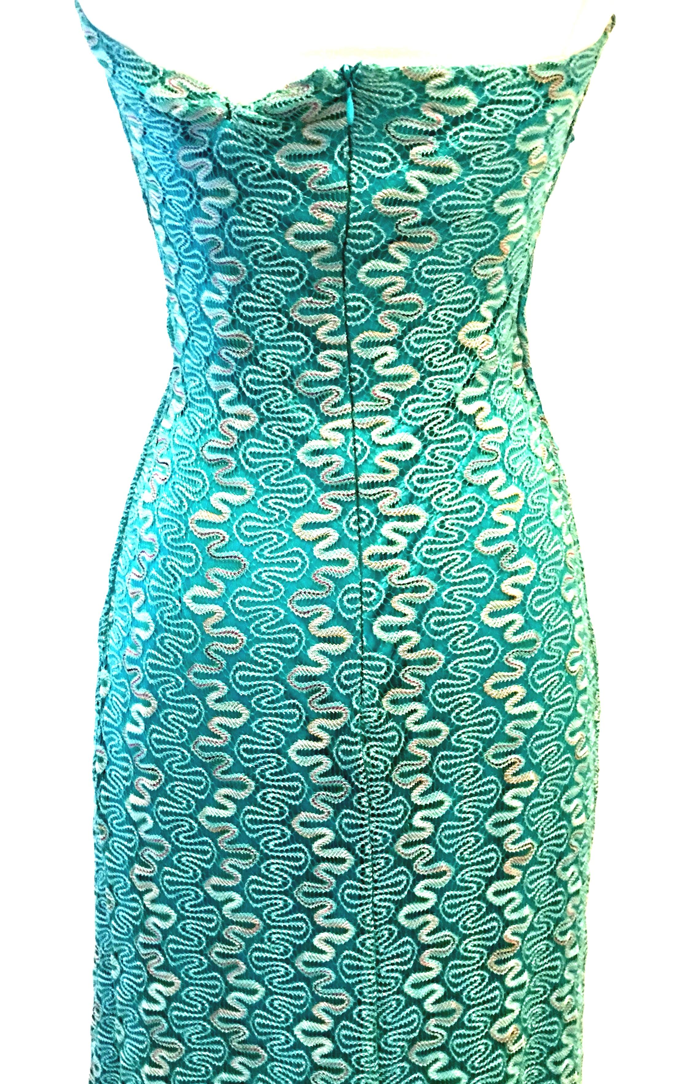 Blue 21st Century Missoni Style Maxi Dress By, David Meister NWT Size 4