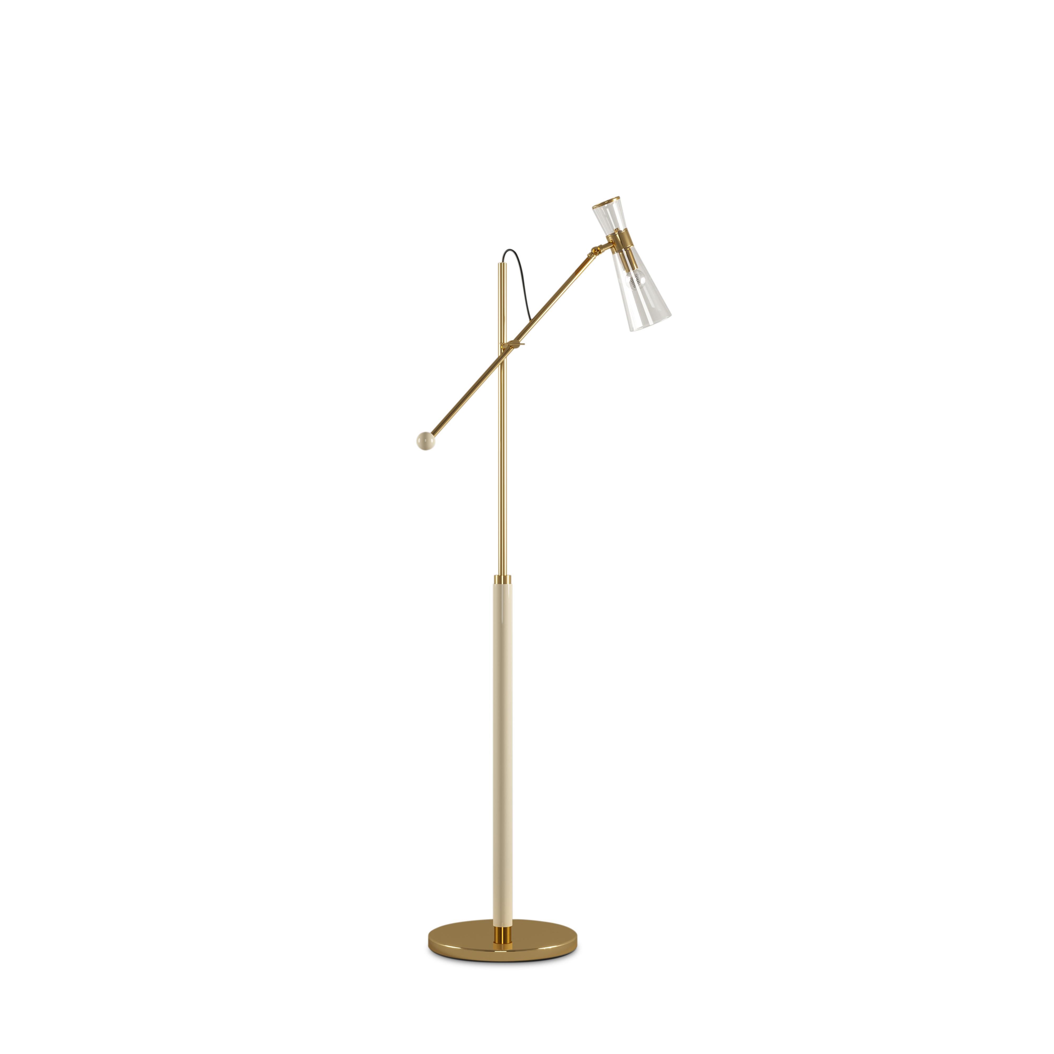 21st Century Mitte Floor Lamp Brass Glass For Sale 2
