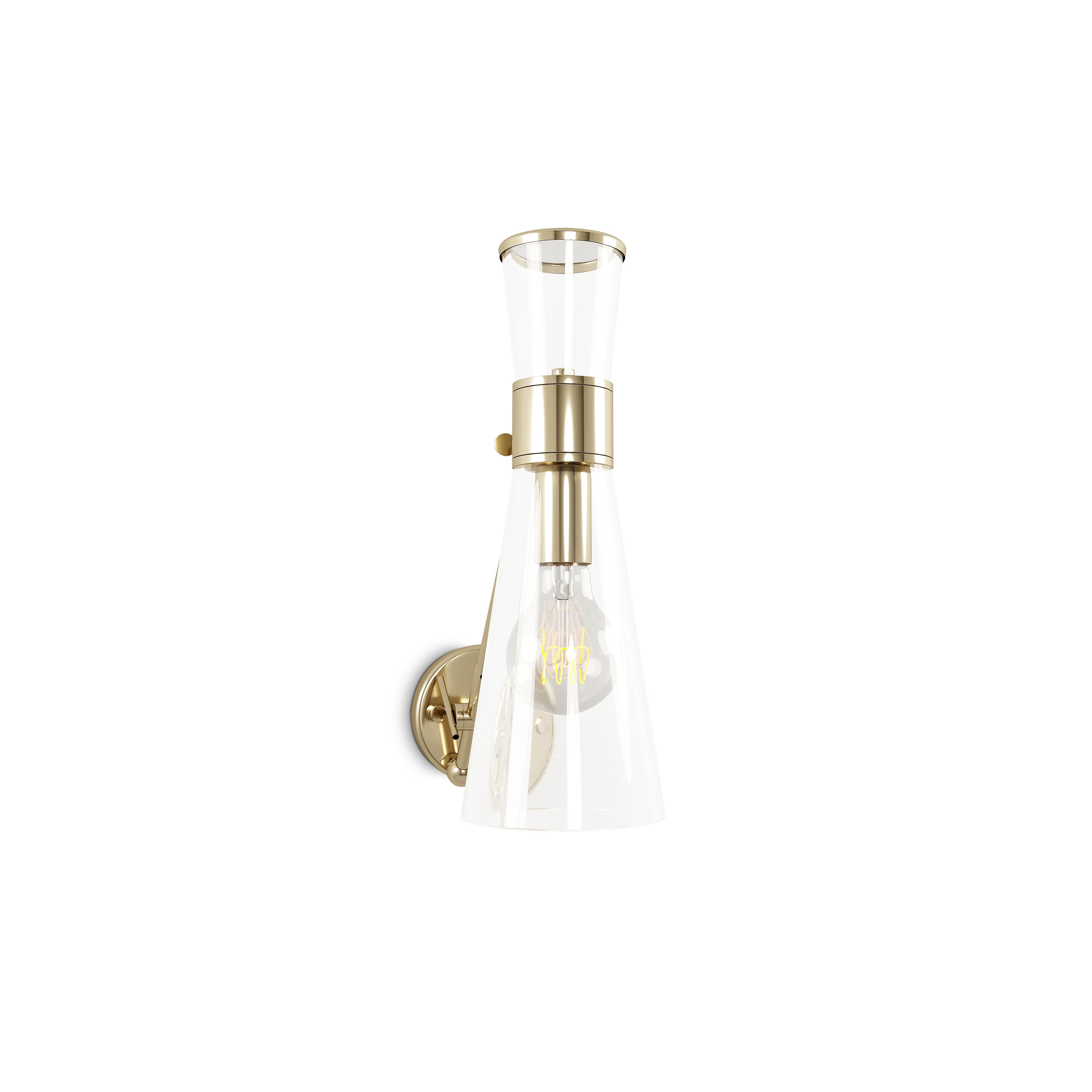 21st Century Mitte Wall Lamp Brass Glass For Sale 1