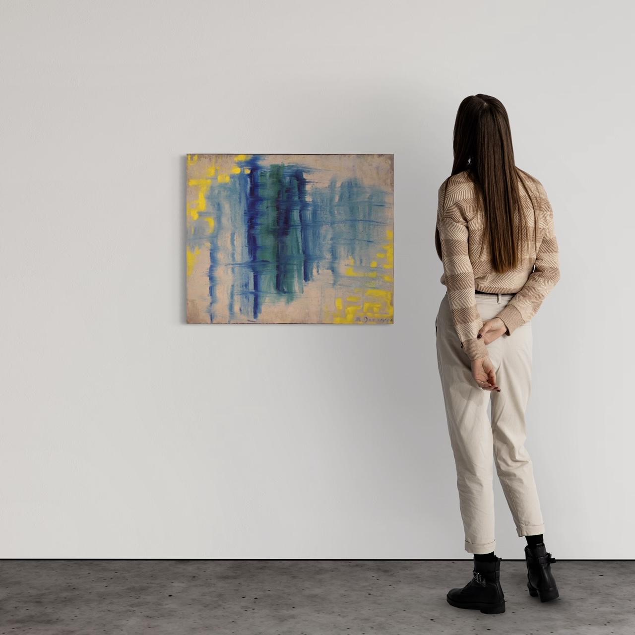 Contemporary 21st Century Mixed Media on Canvas Italian Abstract Signed Painted, 2009 For Sale
