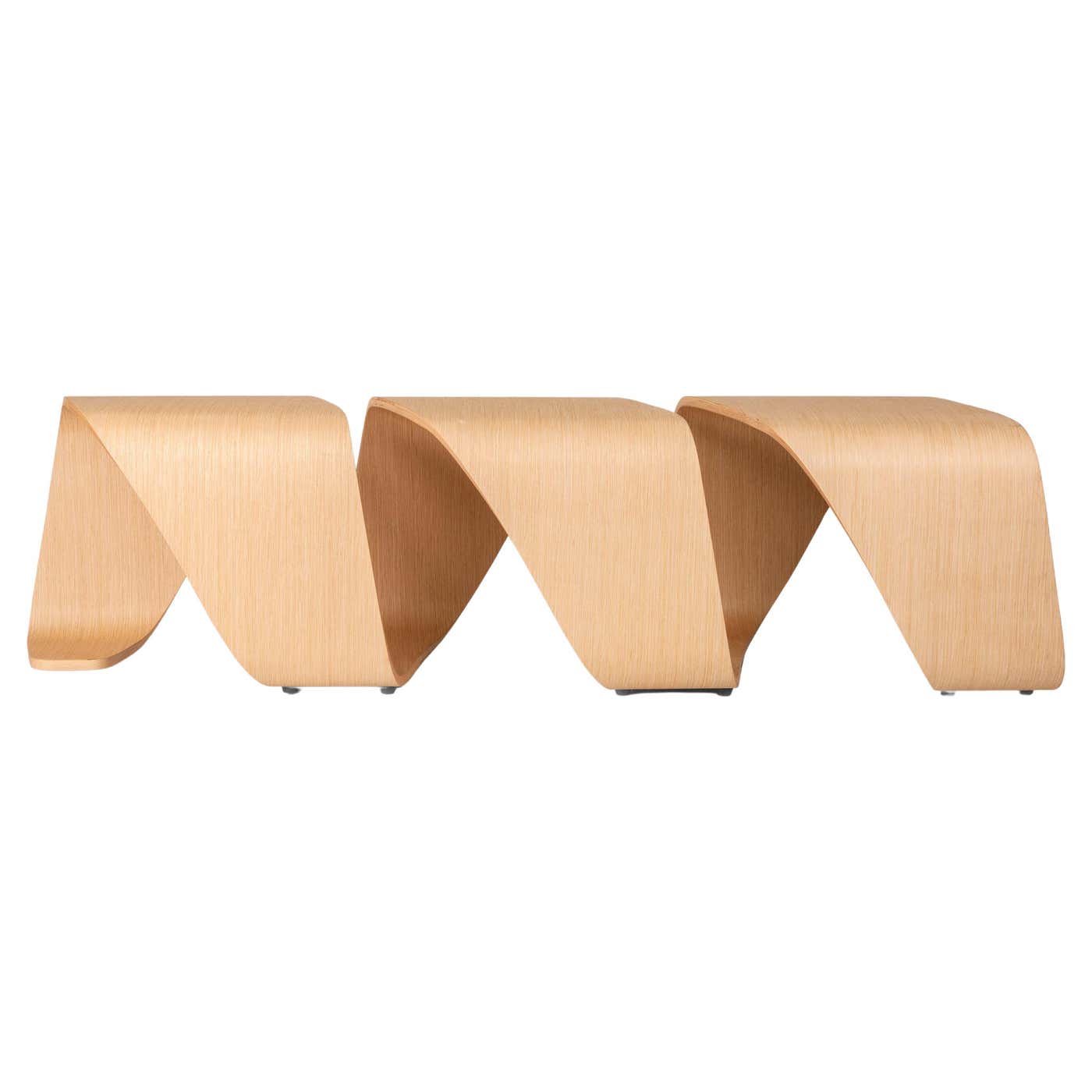 21st Century Modern 3 Seater Oakwood Bench in Helix Shape DNA Made in ...